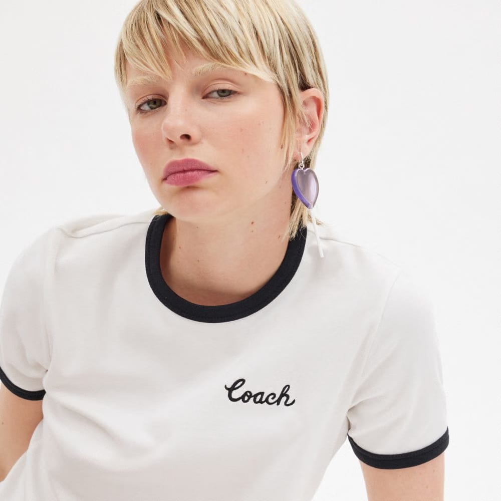 Coach Coach Ringer T-Shirt White
