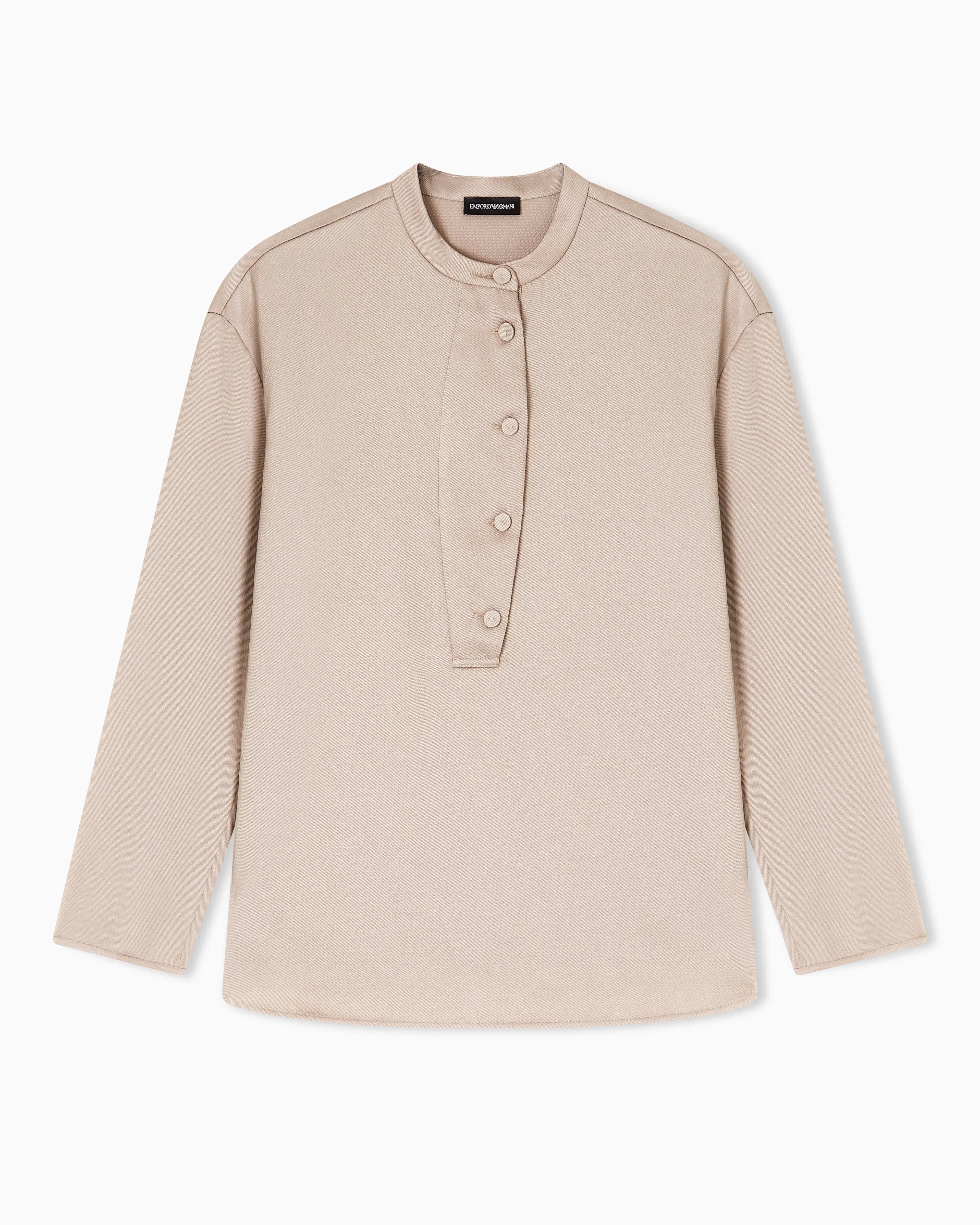 Emporio Armani Shirt with partial buttoning in twill crêpe