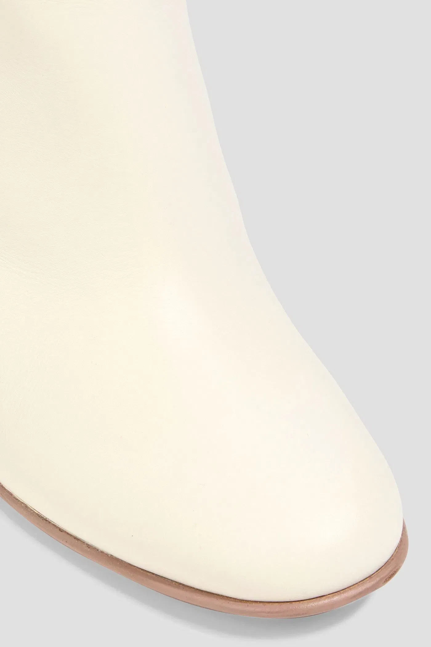 Valentino Garavani Vlogo Leather Knee Boots Ivory Women's