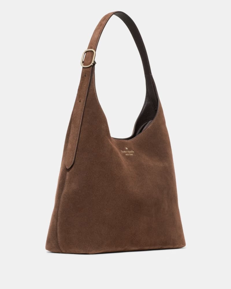 KateSpade 454 Suede Large Shoulder Bag Hot Fudge