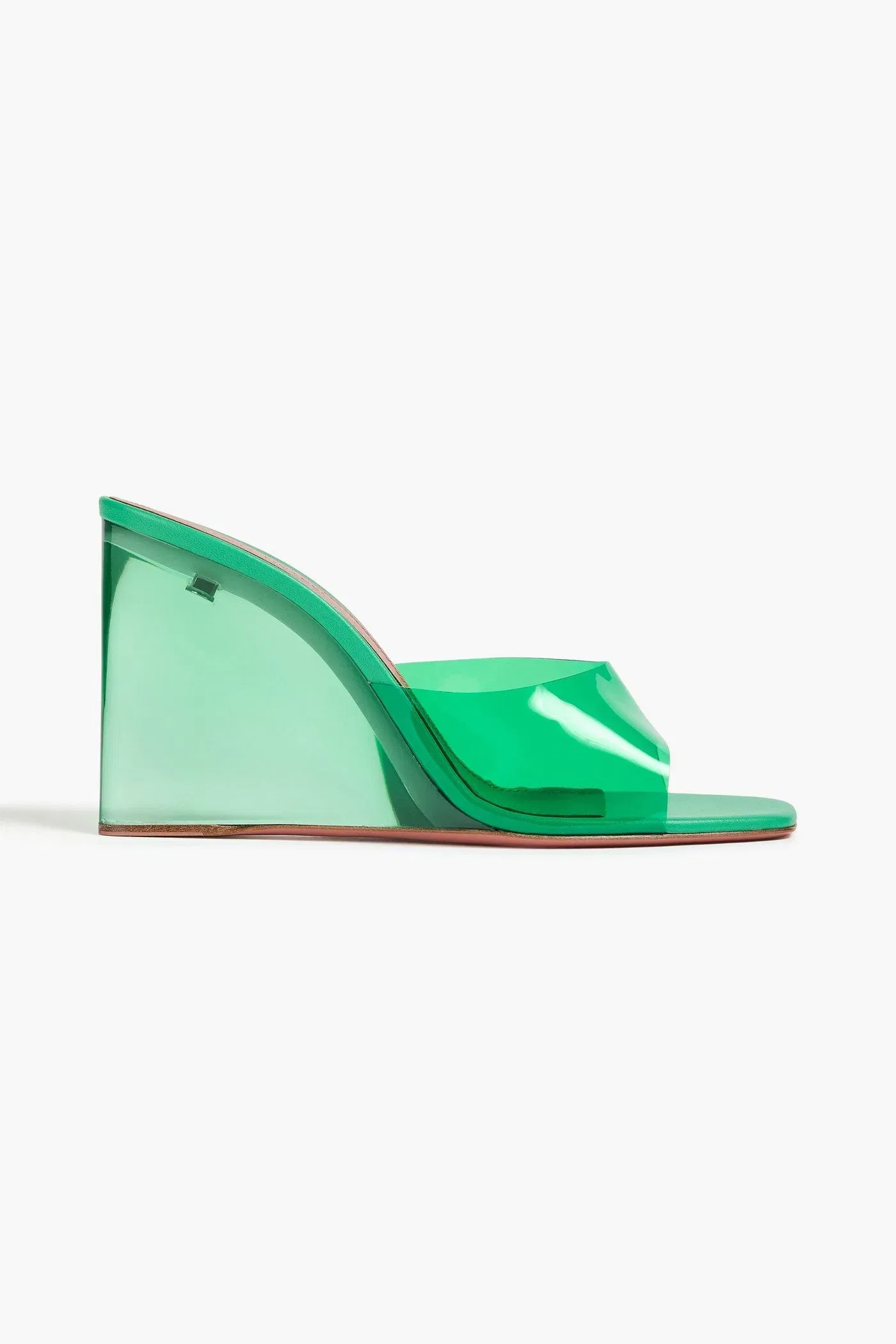 Amina Muaddi Lupita Pvc Wedge Mules Green Women's