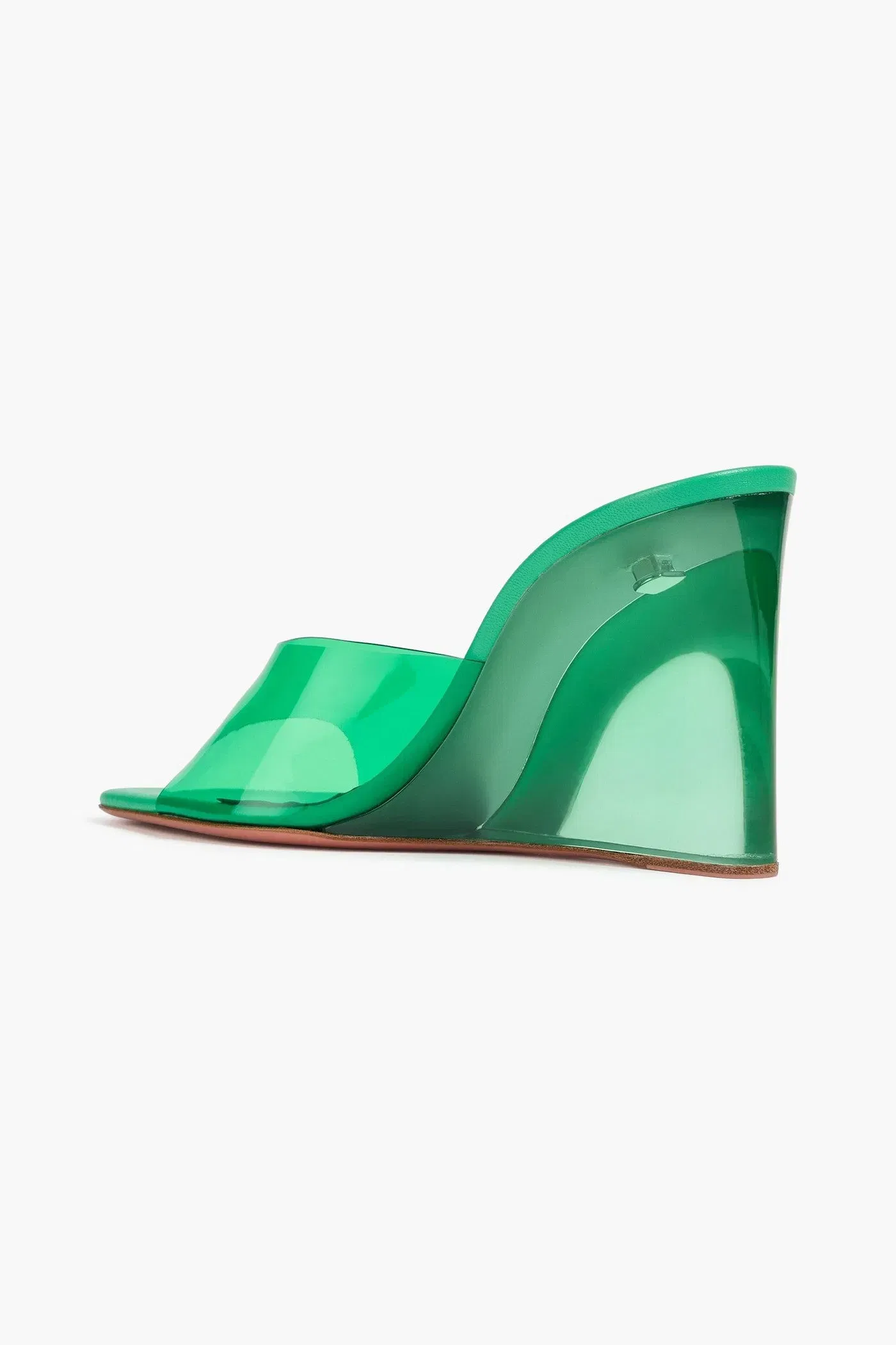 Amina Muaddi Lupita Pvc Wedge Mules Green Women's