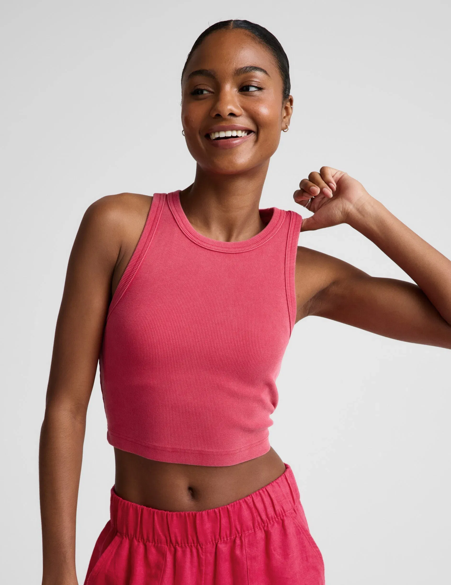 Beyond Yoga On Repeat Rib High Neck Cropped Tank Women's