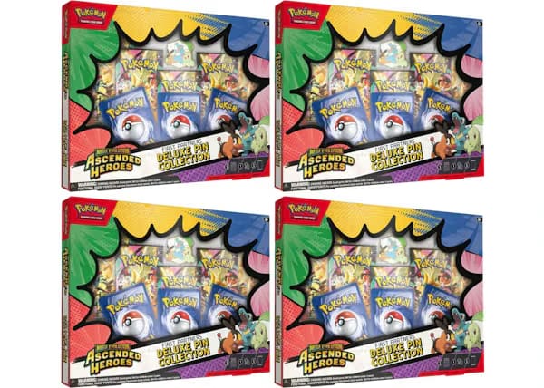 2026 Pokemon Mega Evolution Ascended Heroes Deluxe Pin Collection Box 4X Lot