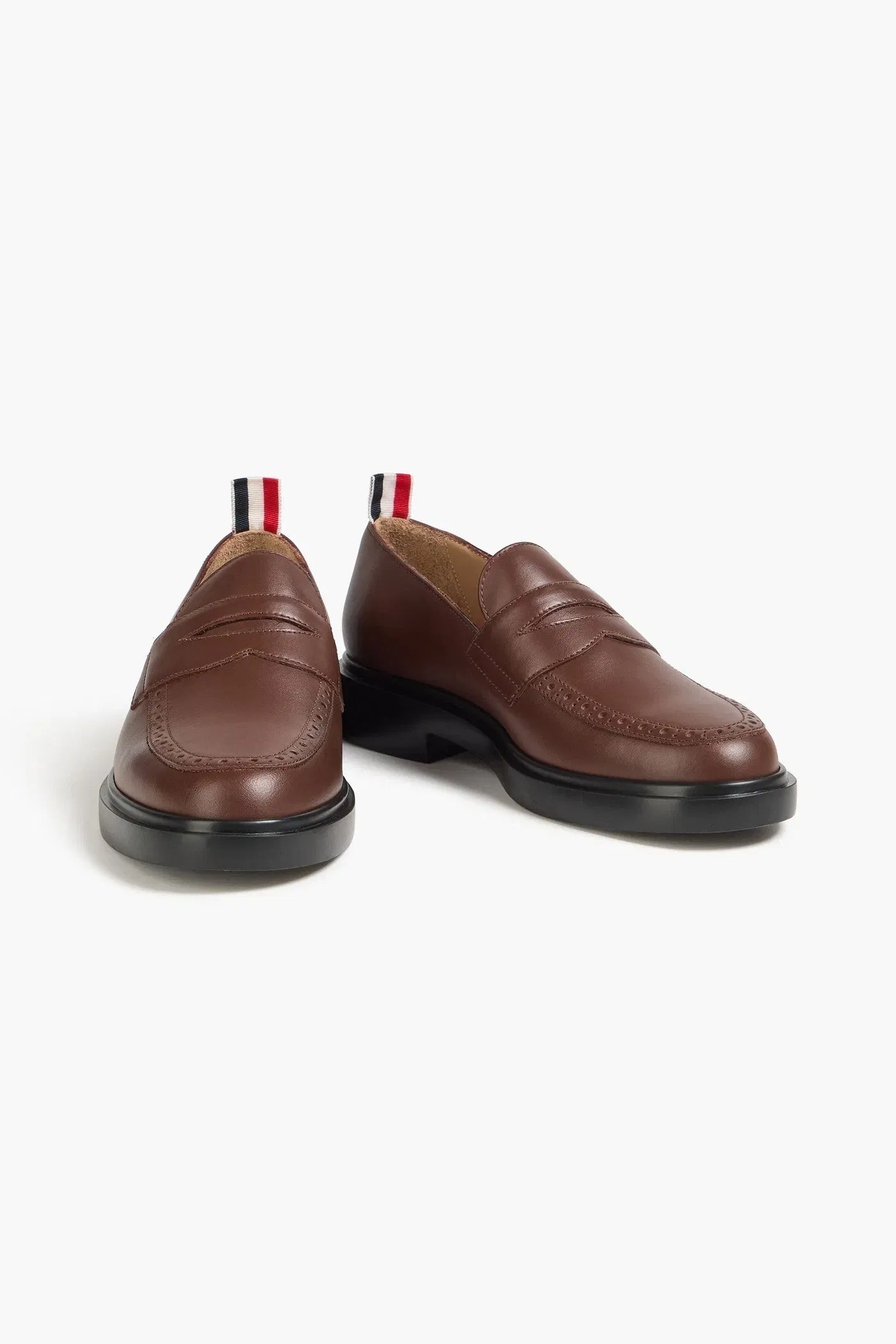 Thom Browne Leather Penny Loafers Chocolate Women's
