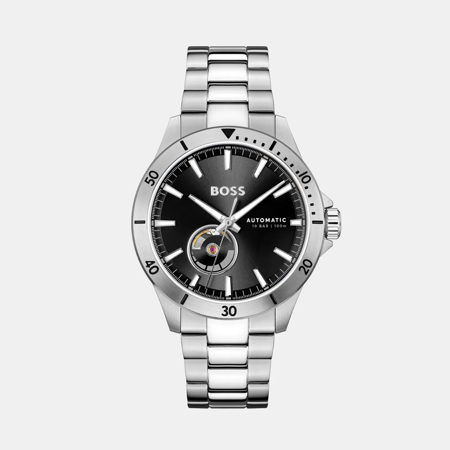 Boss Troper Men Automatic Black Dial Analog Stainless Steel Watch 1514202