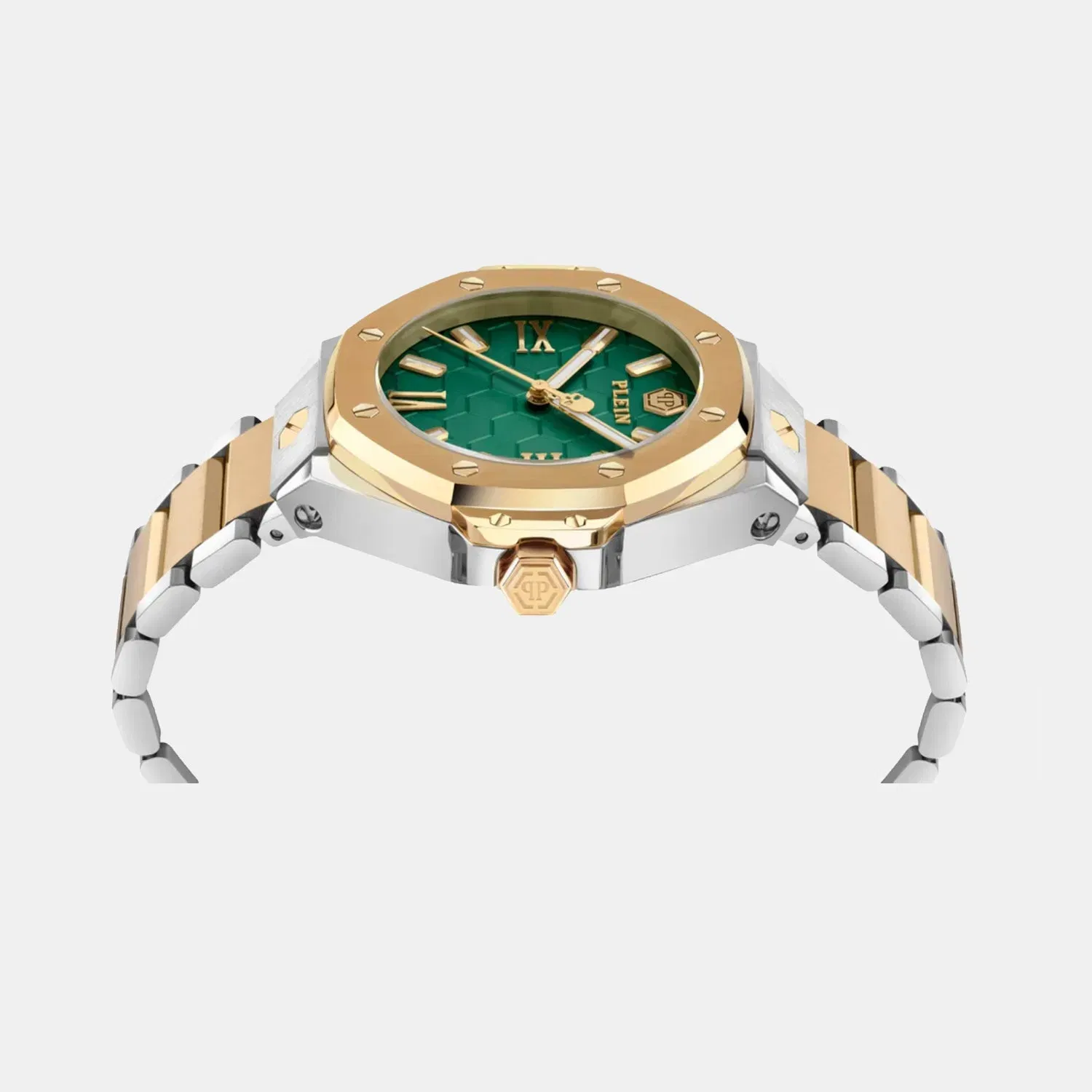Philipp Plein Bda-Plein Lady Royal 39Mm Women Quartz Green Dial Analog Stainless Steel Watch Pwbda0724