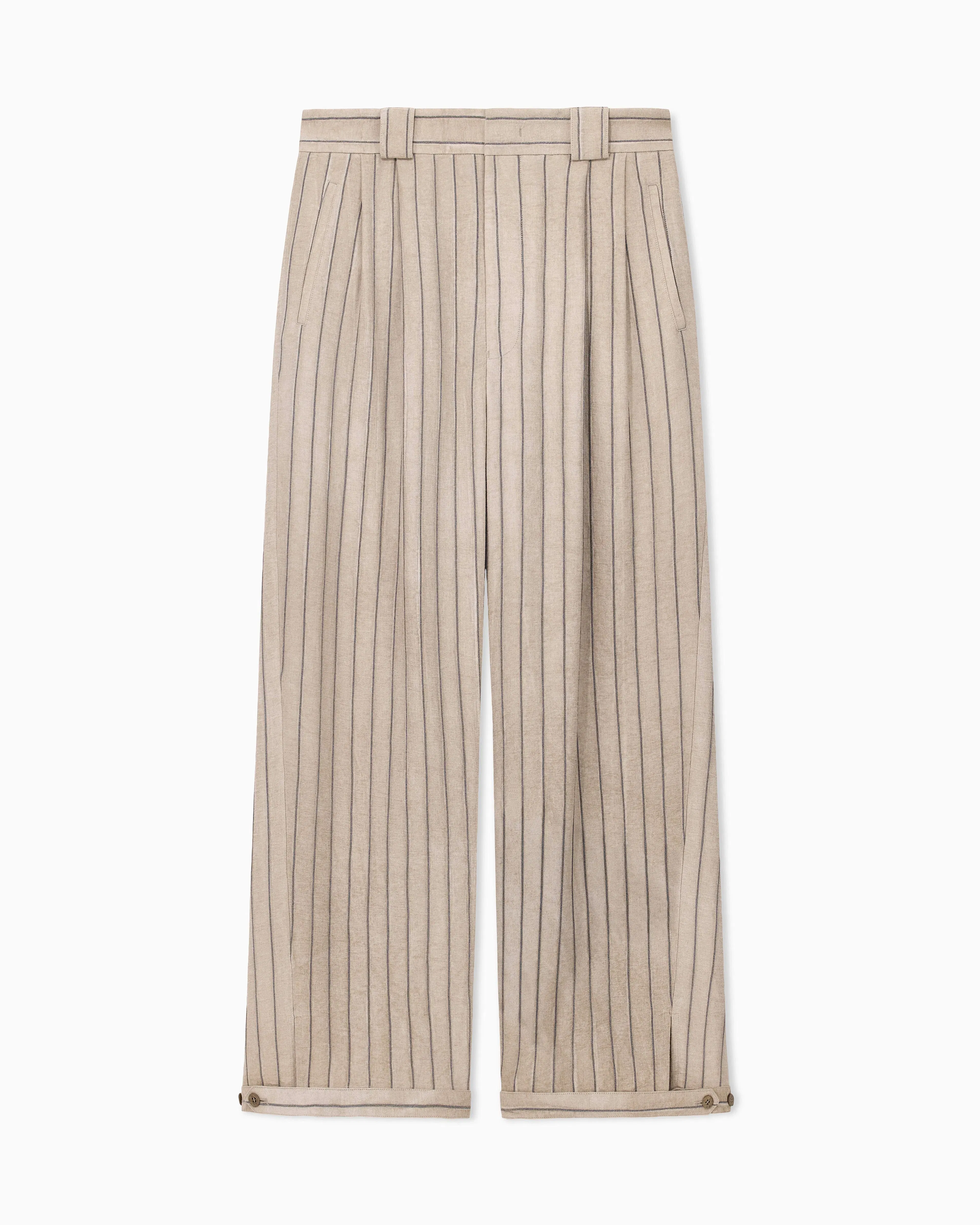 Emporio Armani Cold-dyed canneté fabric trousers