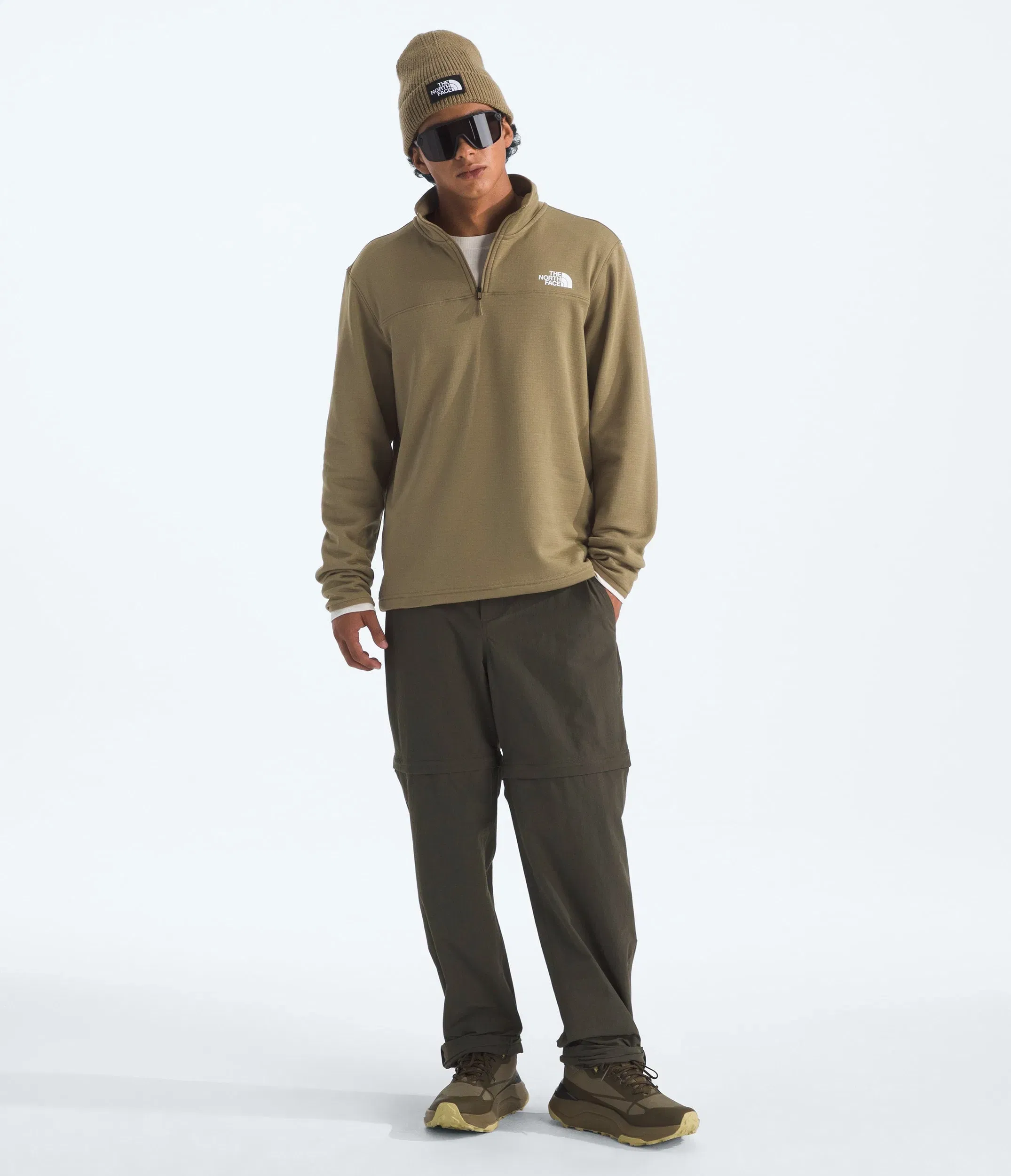 The North Face Men’s Cedar Trail Grid Fleece ¼-Zip Cedar