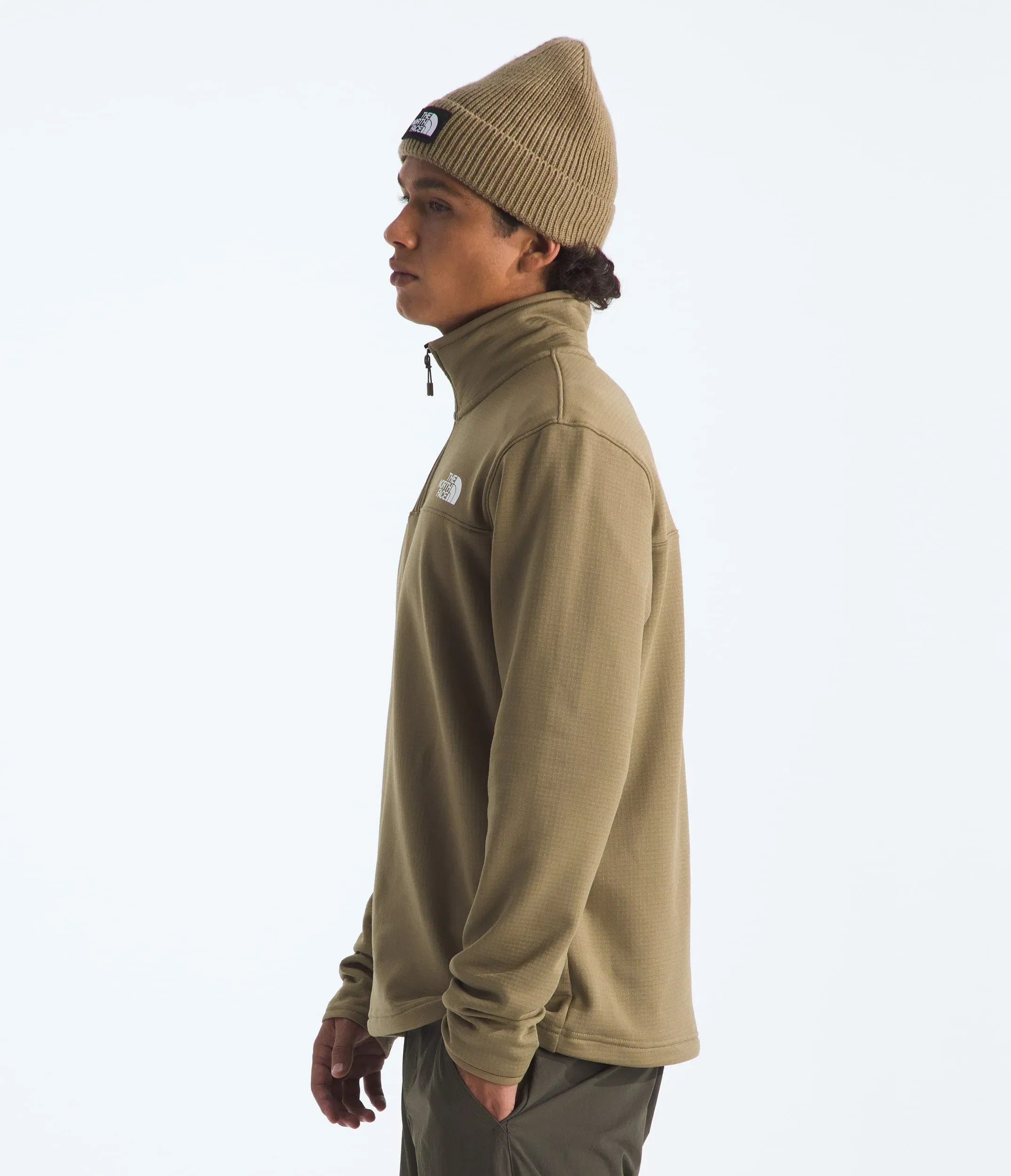 The North Face Men’s Cedar Trail Grid Fleece ¼-Zip Cedar