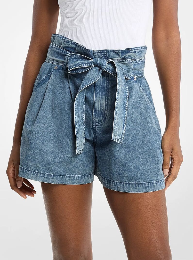Michael Kors Denim Paperbag Shorts DUSK BLUE WASH