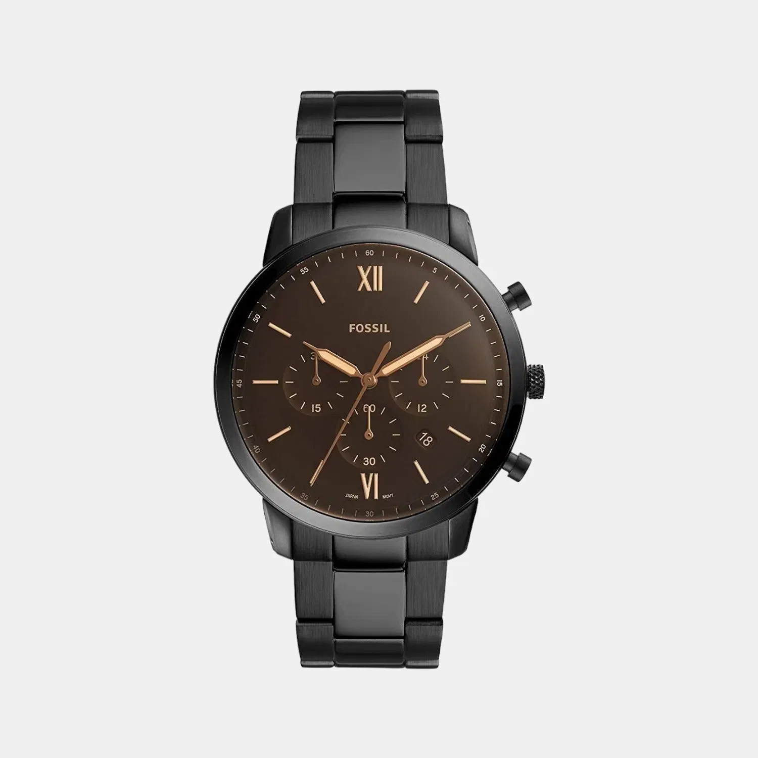 Fossil Neutra Men Quartz Black Dial Chronograph Stainless Steel Watch Fs5525