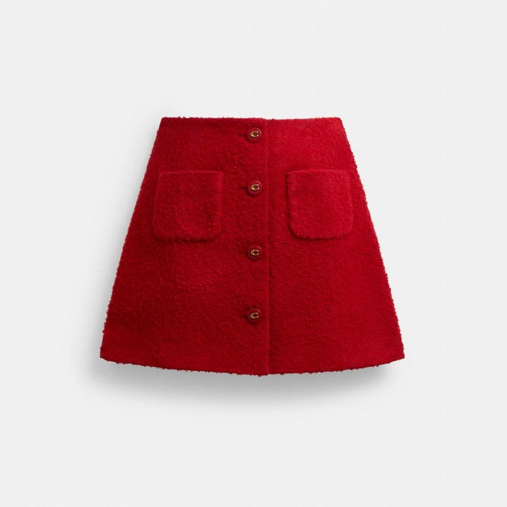 Coach Boucle Skirt Red