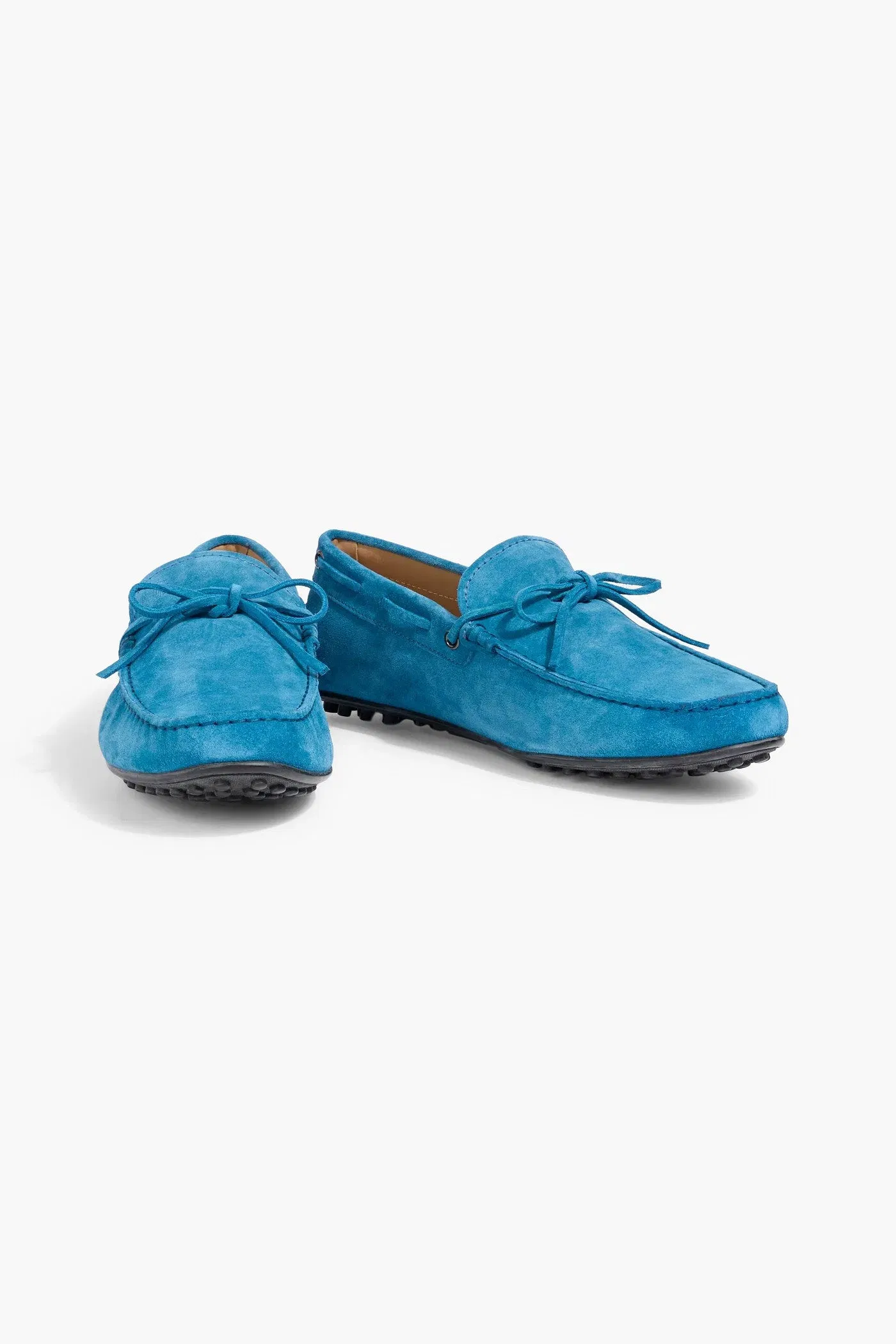 Tod's Heaven Laccetto Suede Driving Shoes Azure