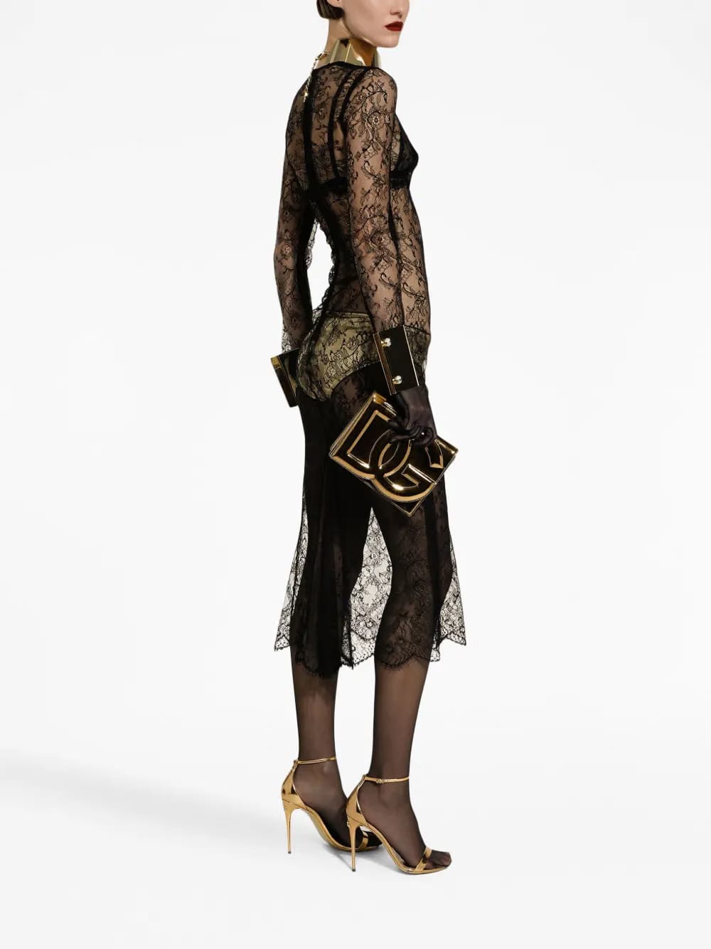 logo-embossed metallic-effect bag