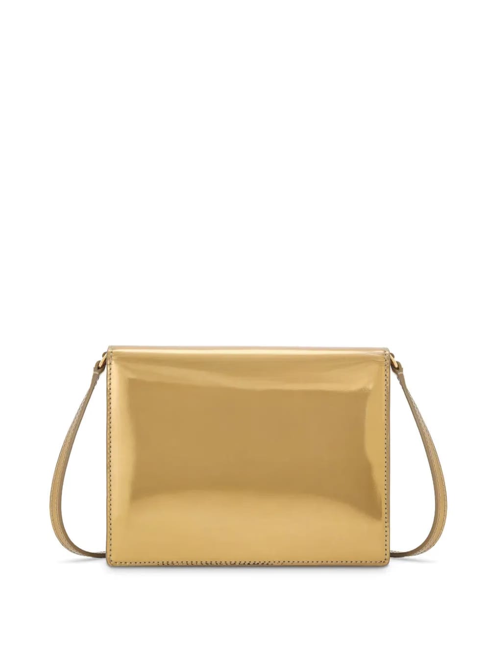 logo-embossed metallic-effect bag