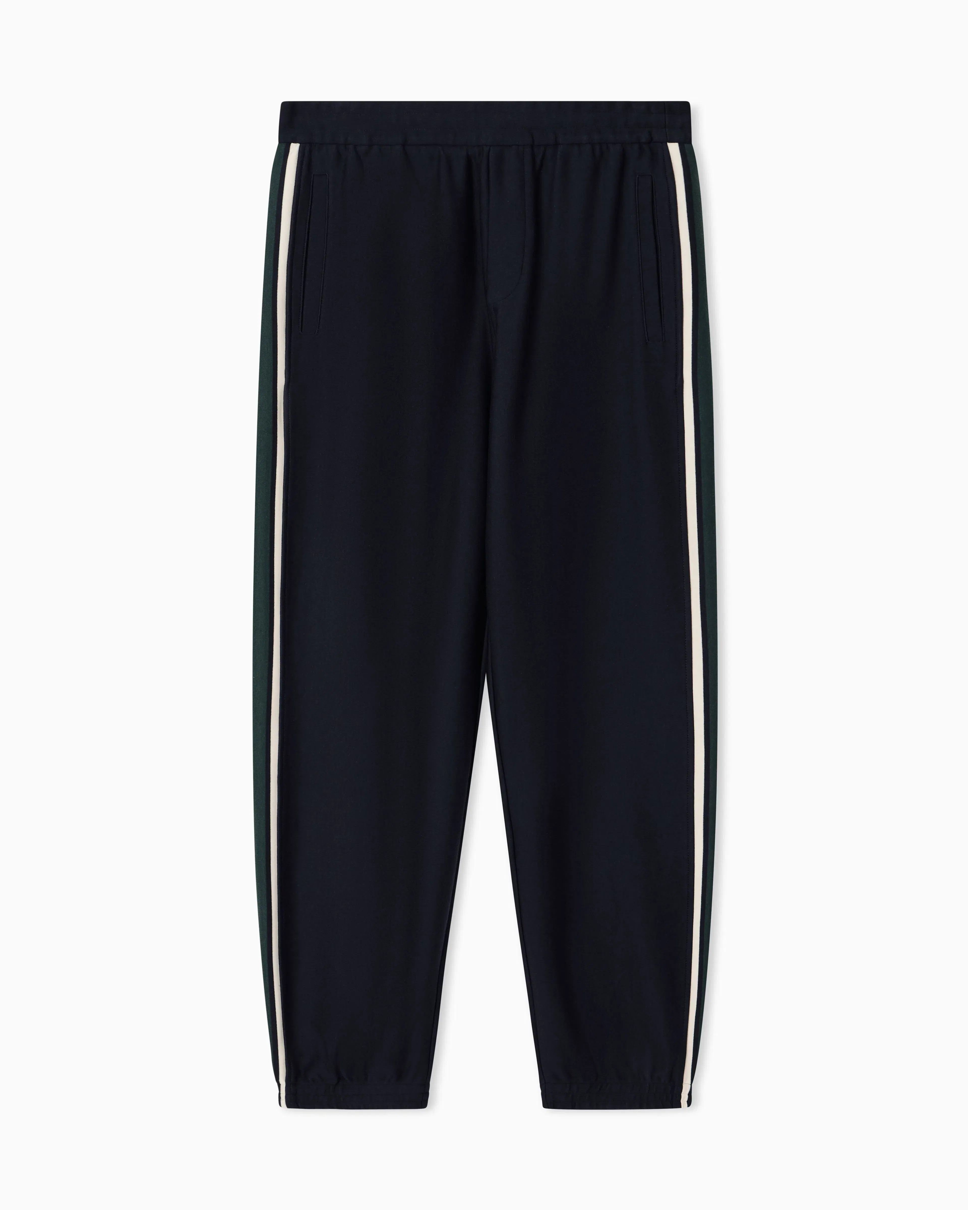 Emporio Armani Lyocell-blend double jersey joggers with bands