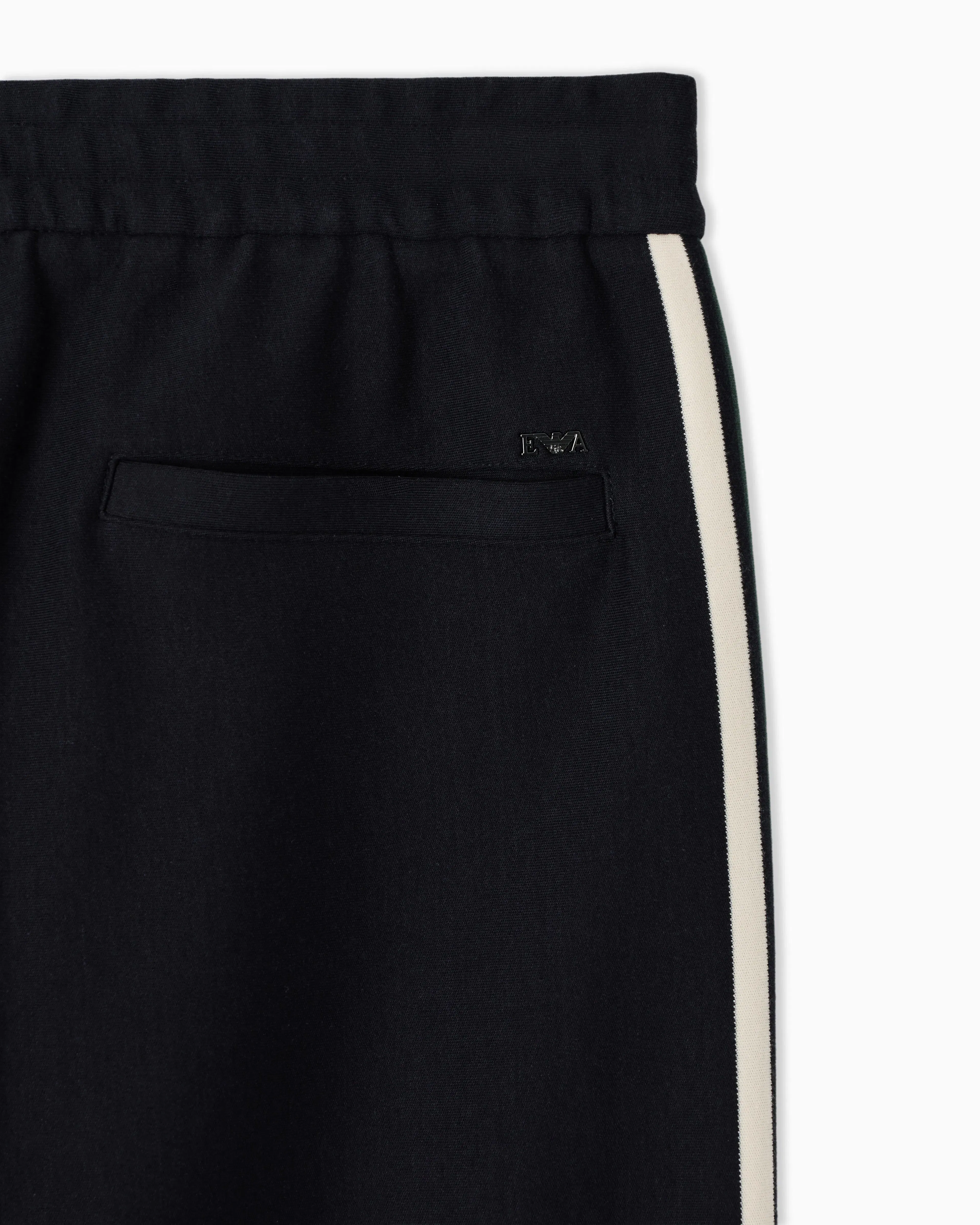 Emporio Armani Lyocell-blend double jersey joggers with bands