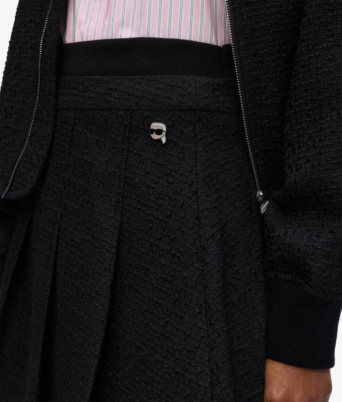 KarlLagerfeld Ikon Pebble Satchel Bag Black