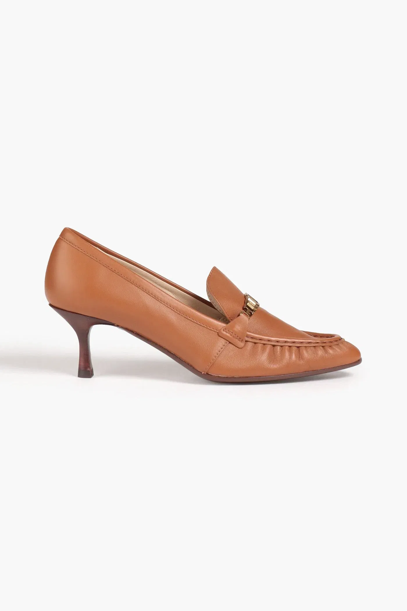 Tod's Chain-Embellished Leather Pumps Brown Women's