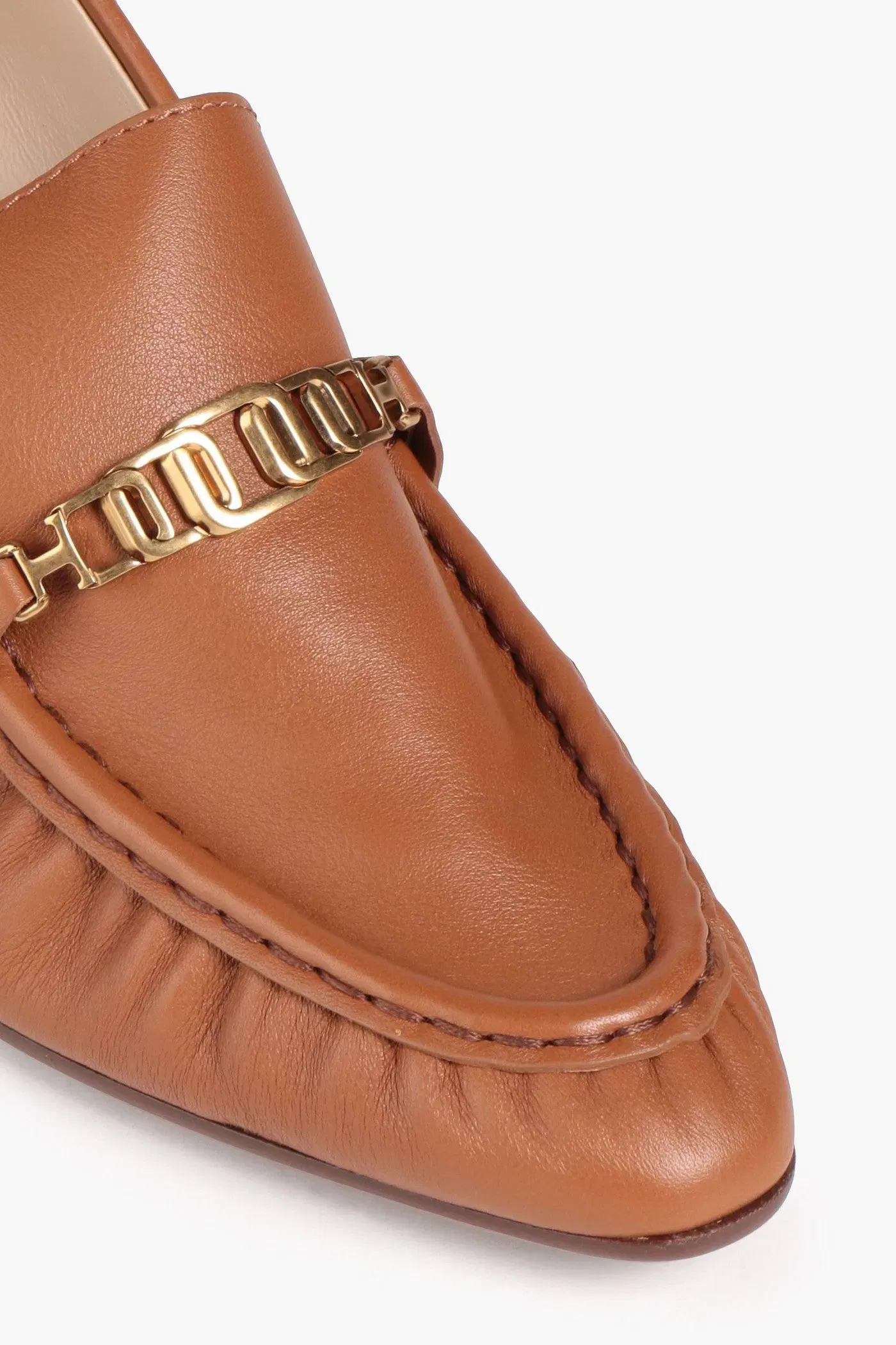 Tod's Chain-Embellished Leather Pumps Brown Women's