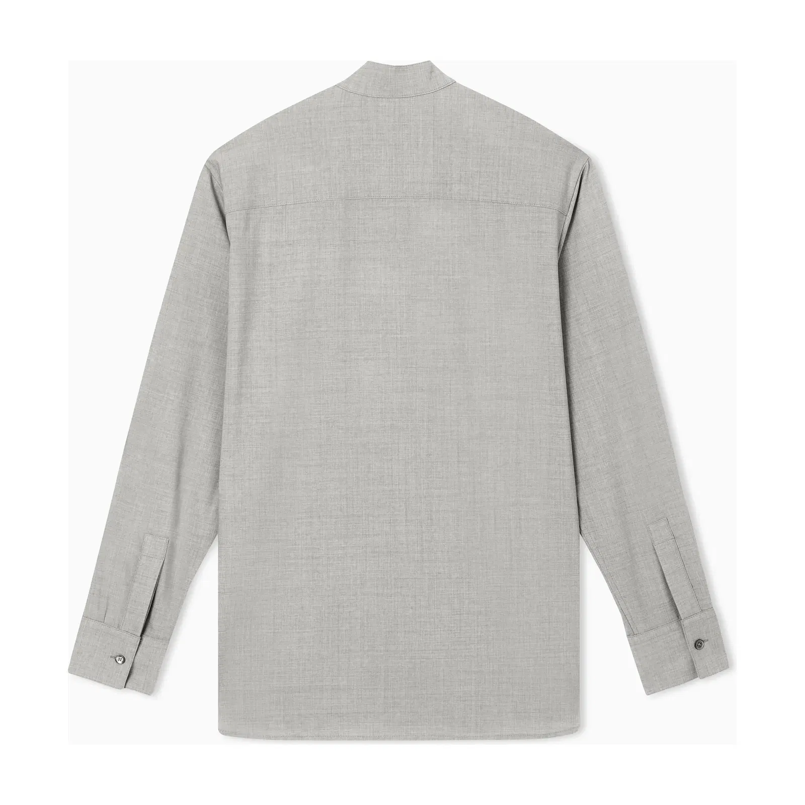 Emporio Armani Guru-collar shirt in soft-finish virgin-wool canvas