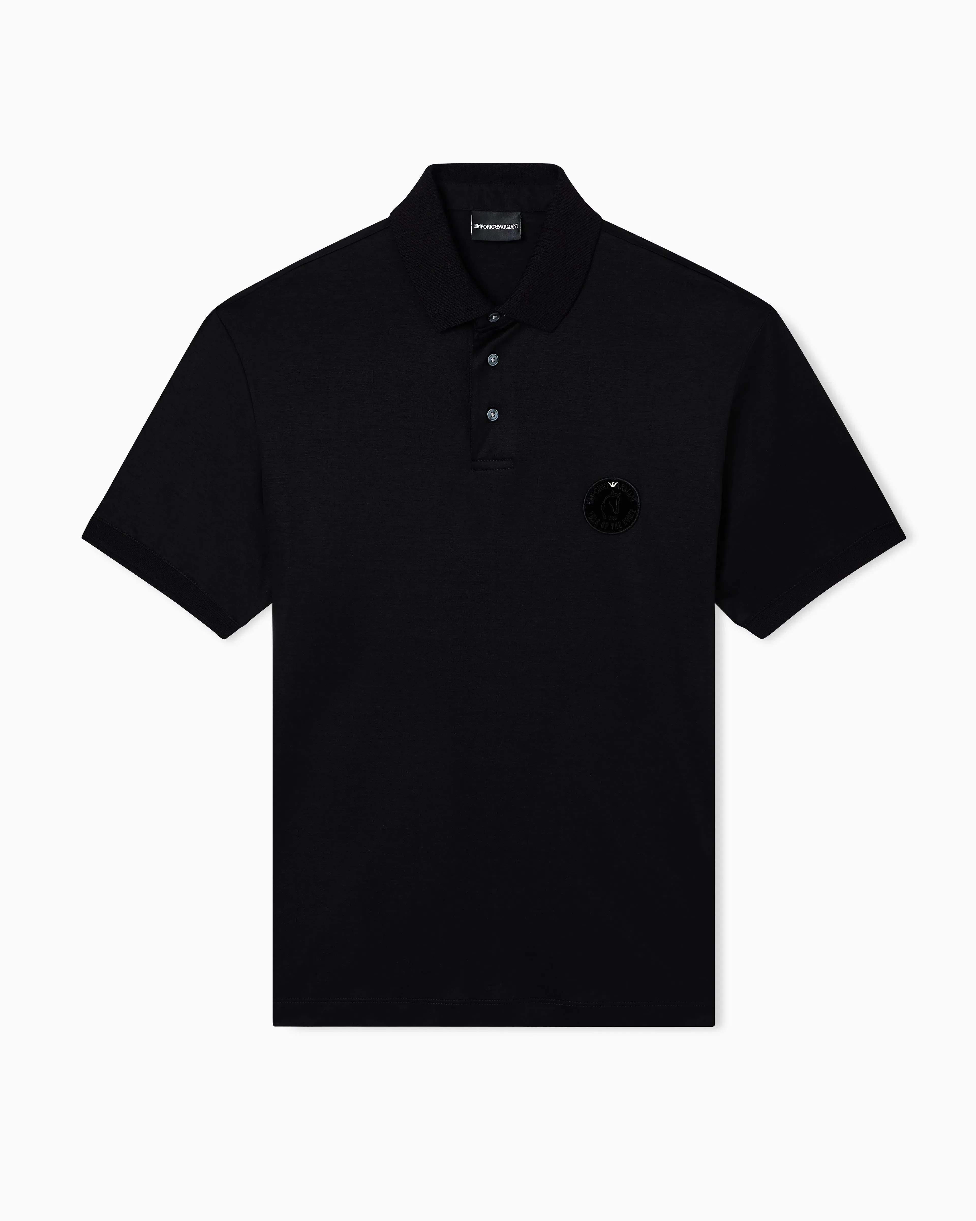 Emporio Armani Lunar New Year Lyocell-blend jersey polo shirt with patch
