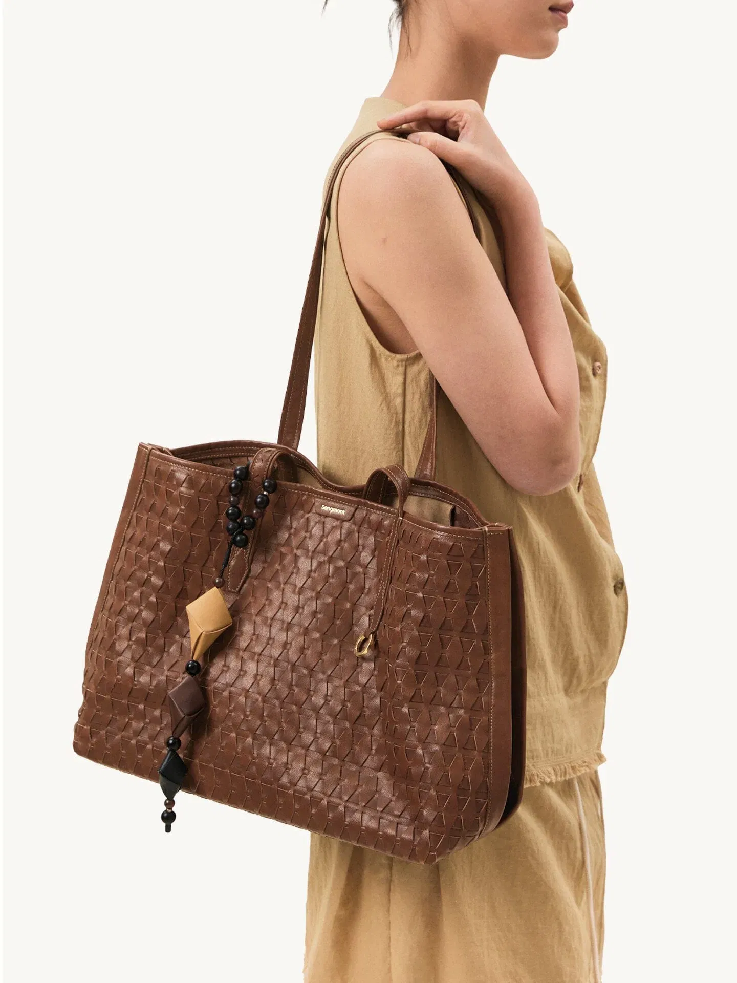 Songmont Medium Lattice Tote Sandal