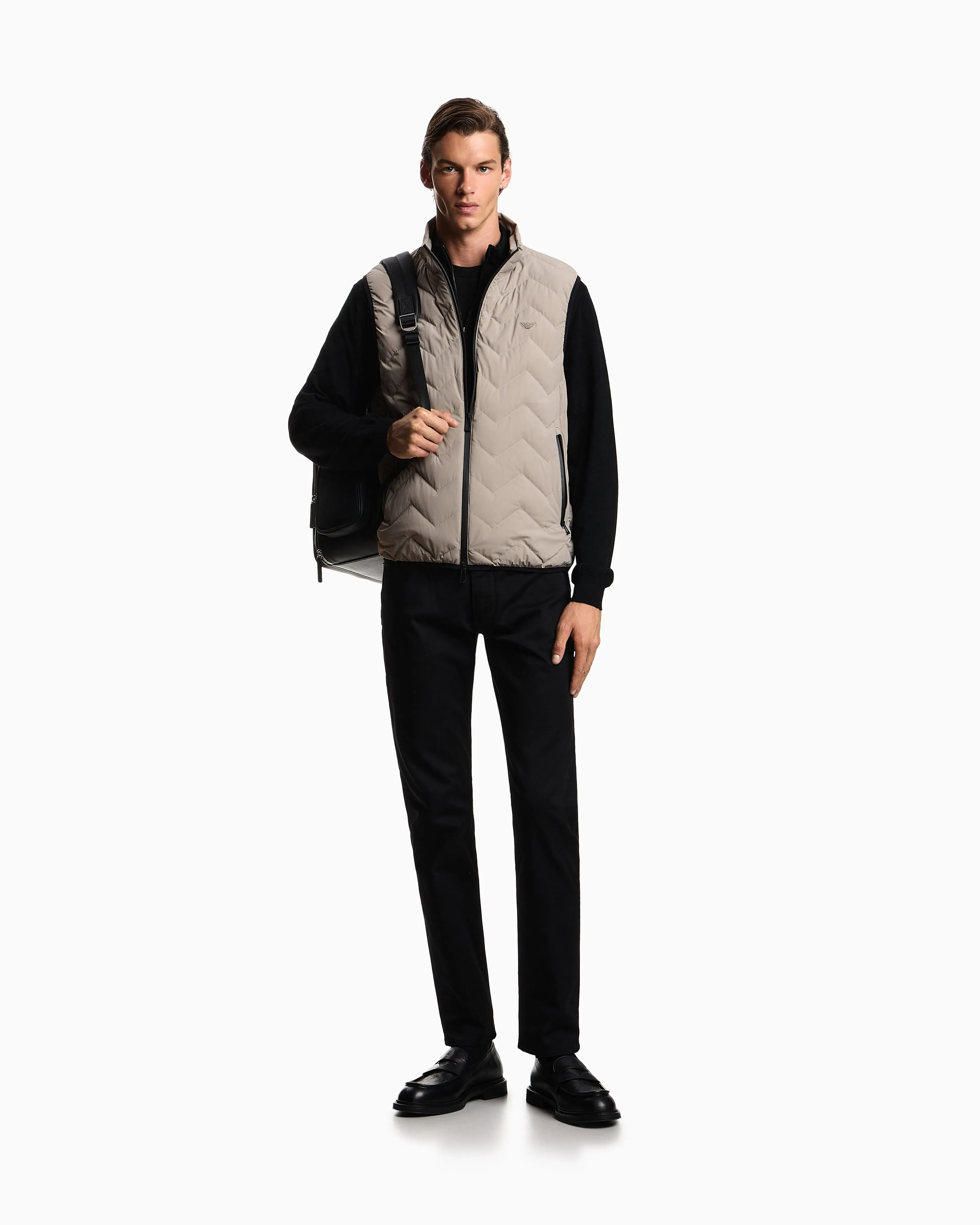 Emporio Armani Nylon down jacket sleeveless with a chevron quilt Essential