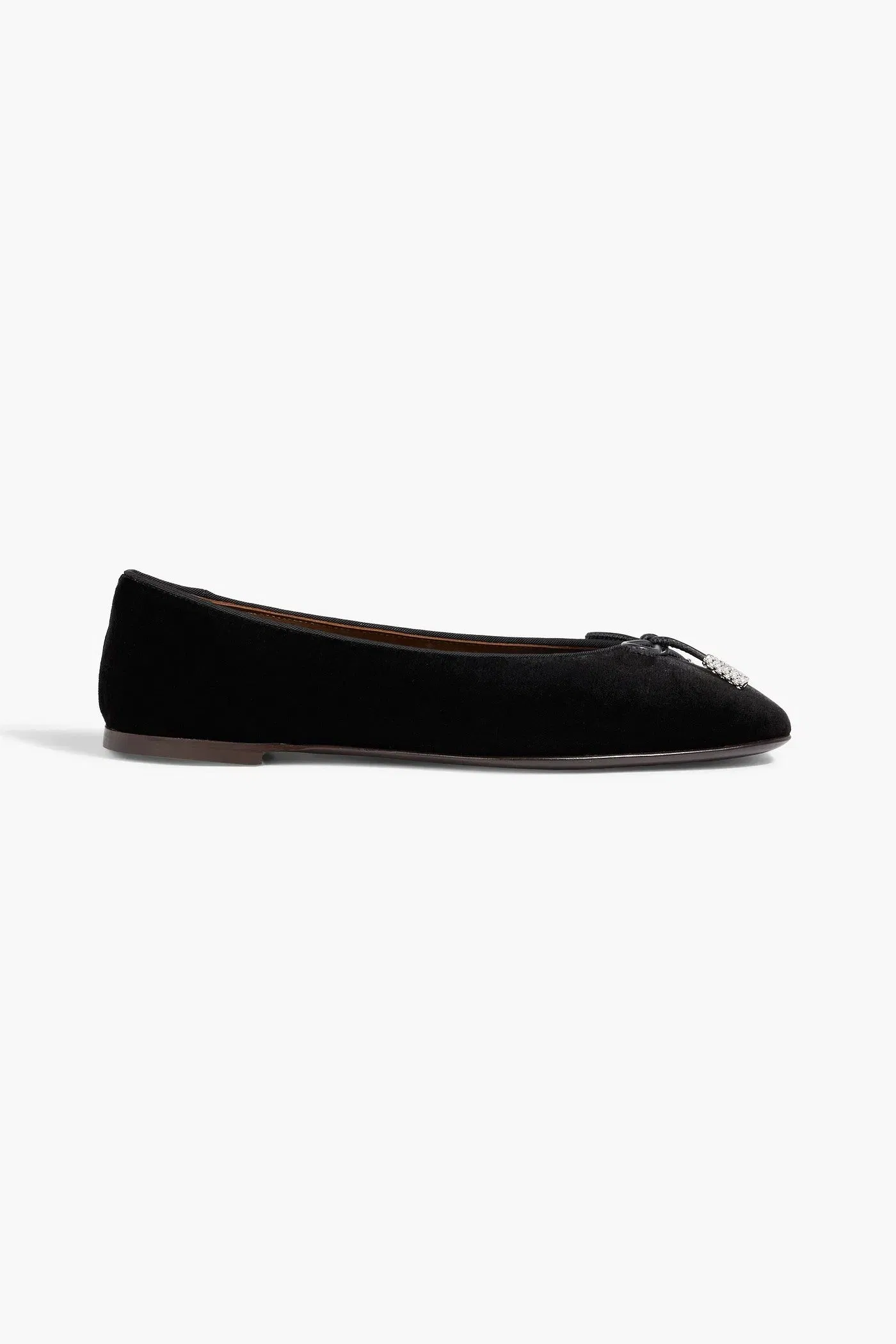 Giuseppe Zanotti Veronica 5 Bow-Detailed Velvet Ballet Flats Black Women's