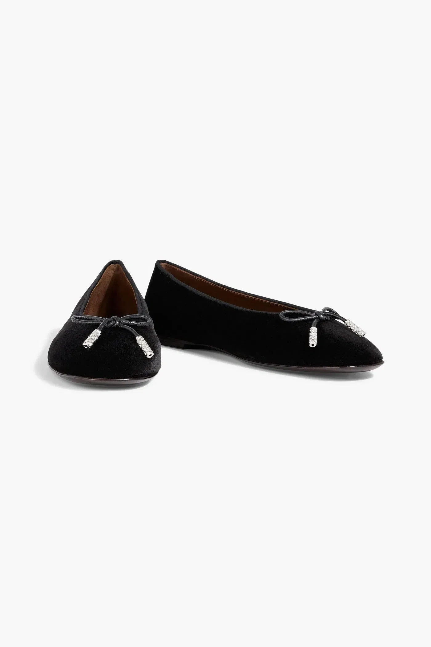 Giuseppe Zanotti Veronica 5 Bow-Detailed Velvet Ballet Flats Black Women's