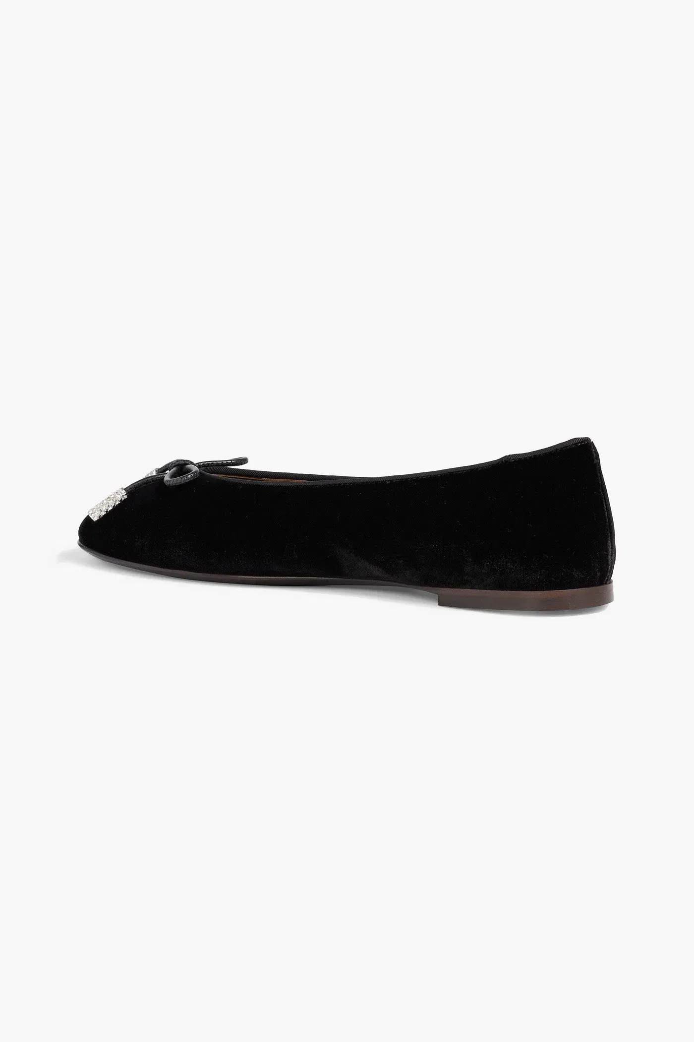 Giuseppe Zanotti Veronica 5 Bow-Detailed Velvet Ballet Flats Black Women's