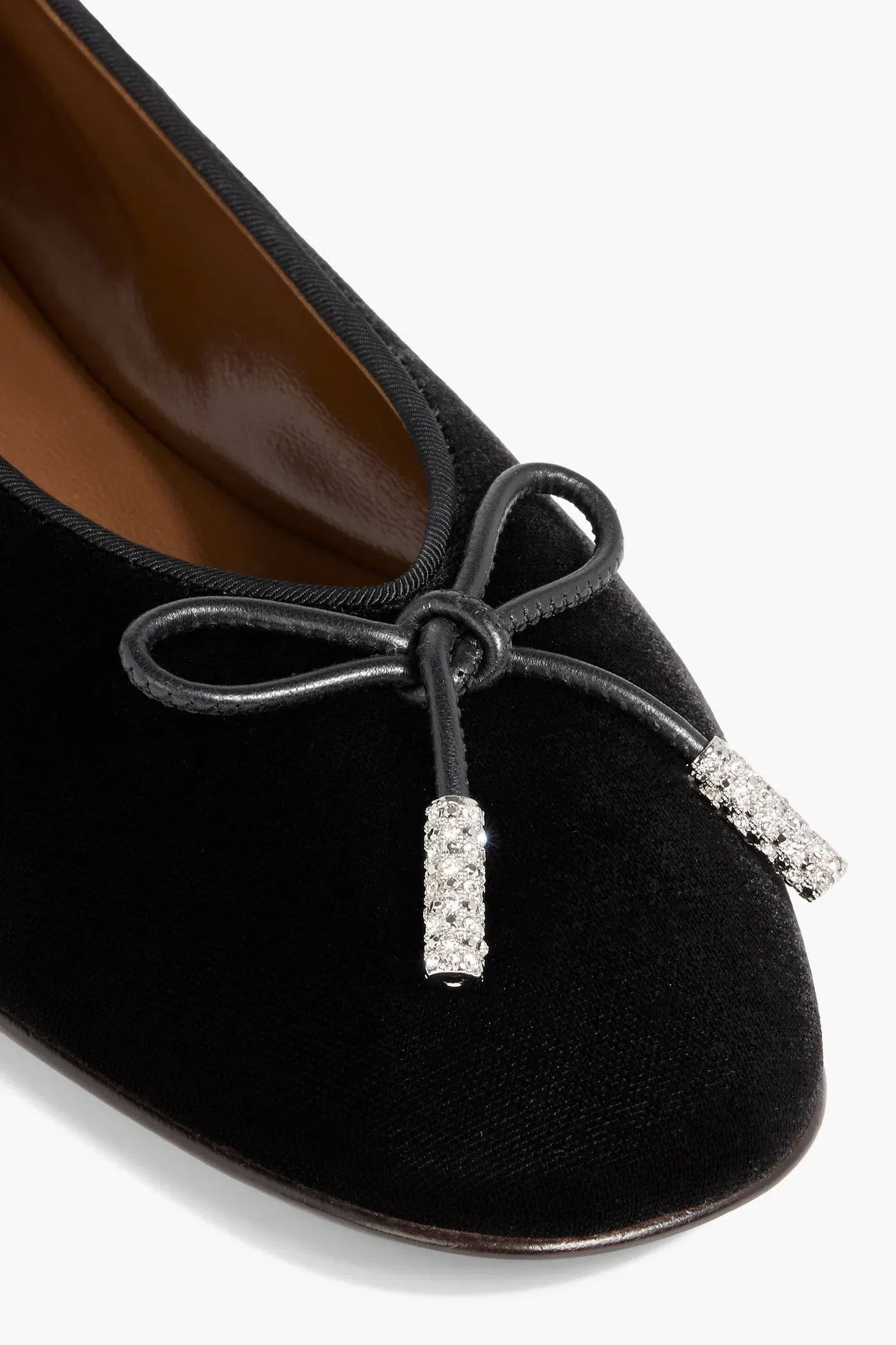 Giuseppe Zanotti Veronica 5 Bow-Detailed Velvet Ballet Flats Black Women's
