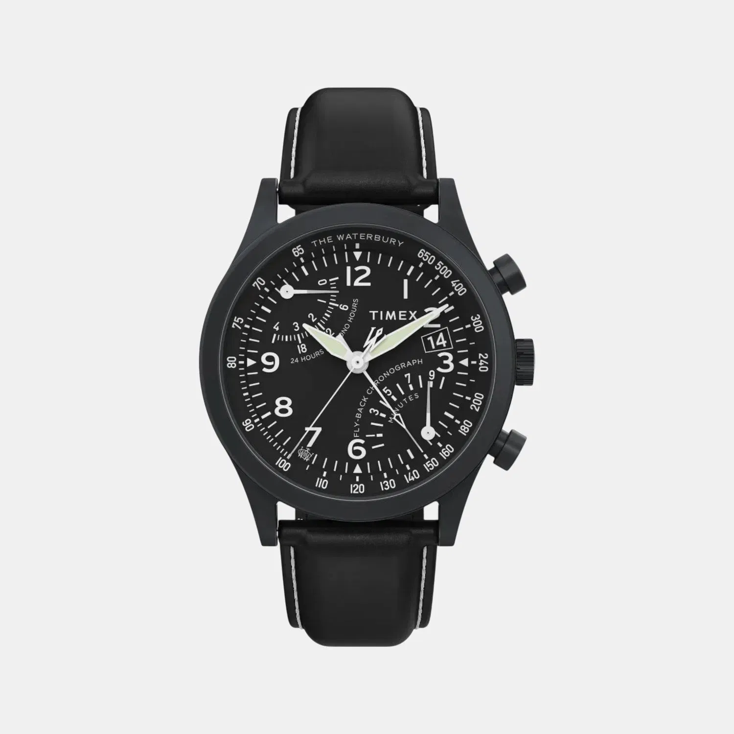 Timex Men Quartz Black Dial Analog Leather Watch Tw2W48000Uj