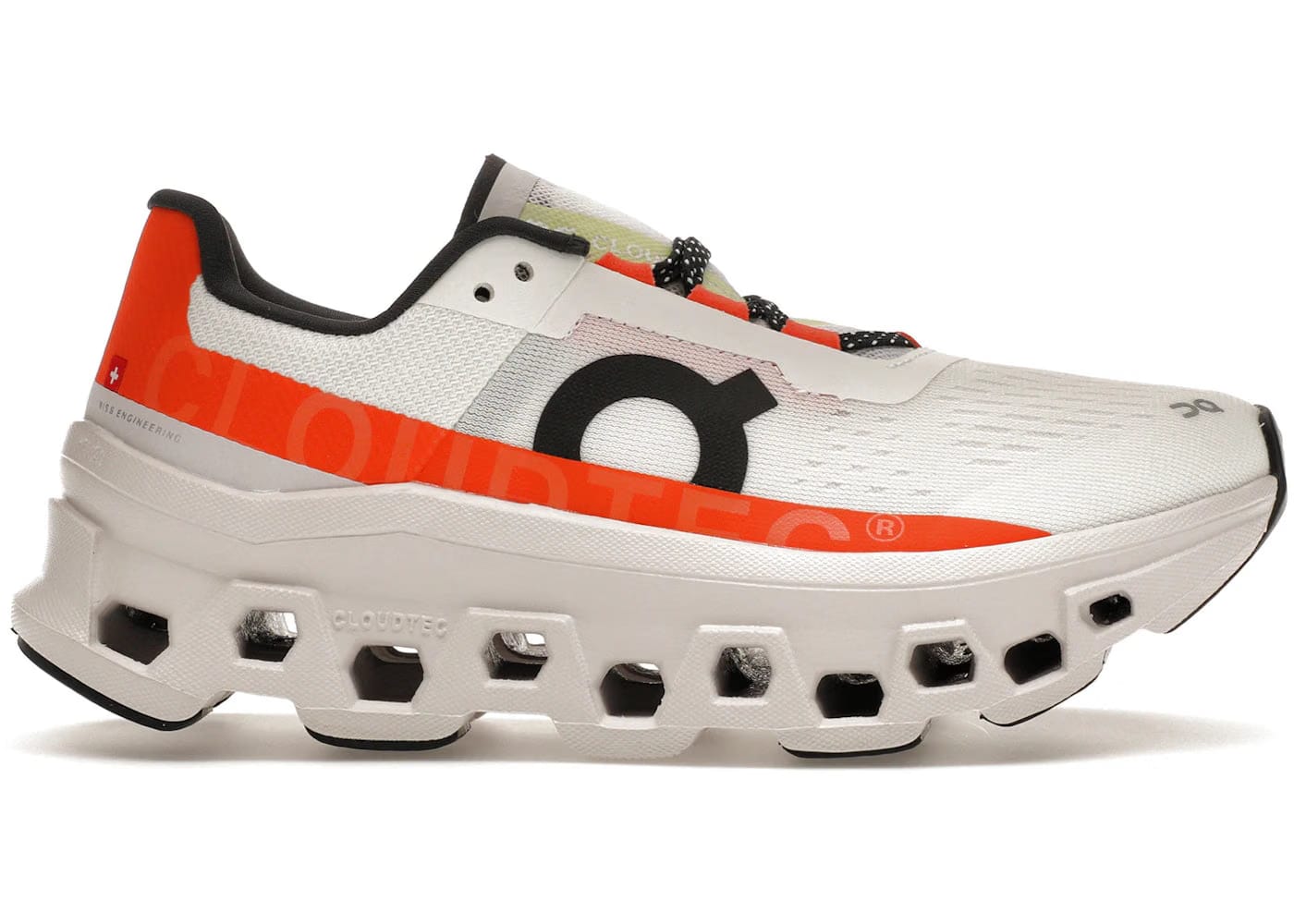 On Running Cloudmonster Undyed-White Flame Womens
