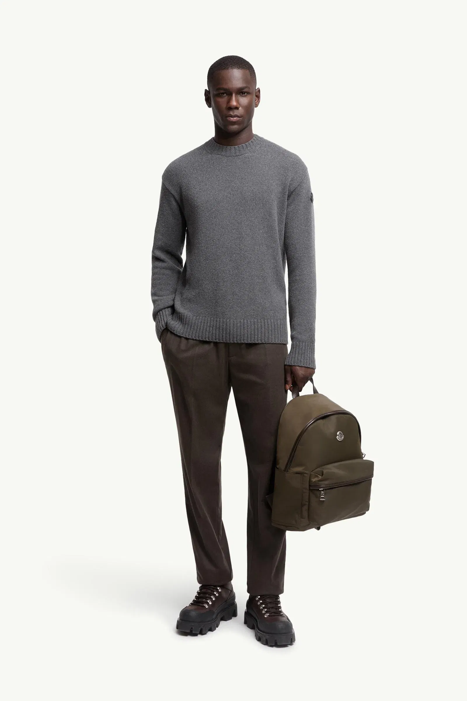 Moncler Wool & Cashmere Blend Sweater Dark Grey Dark Grey
