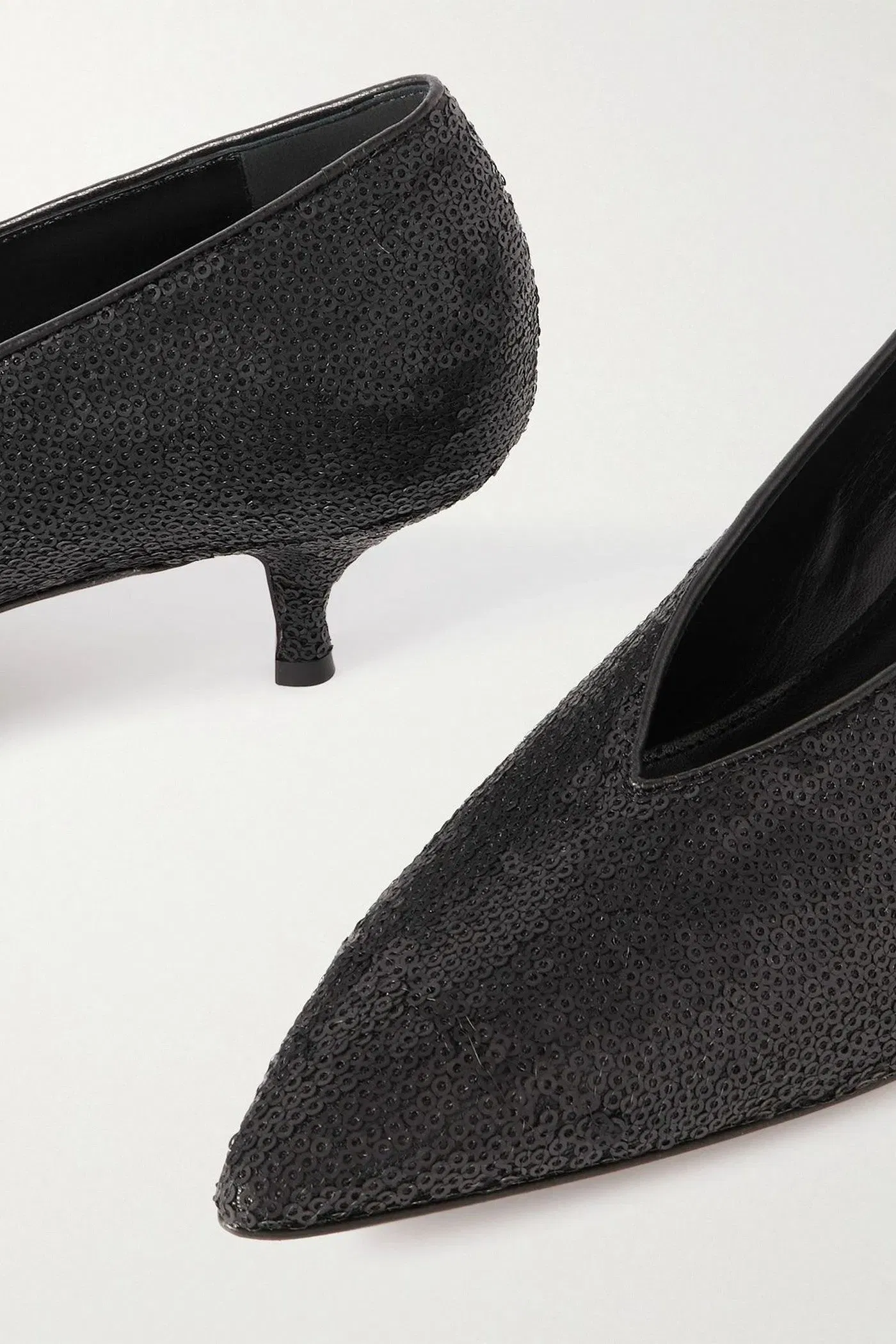 Emme Parsons Veneto Sequined Leather Pumps Black Women's