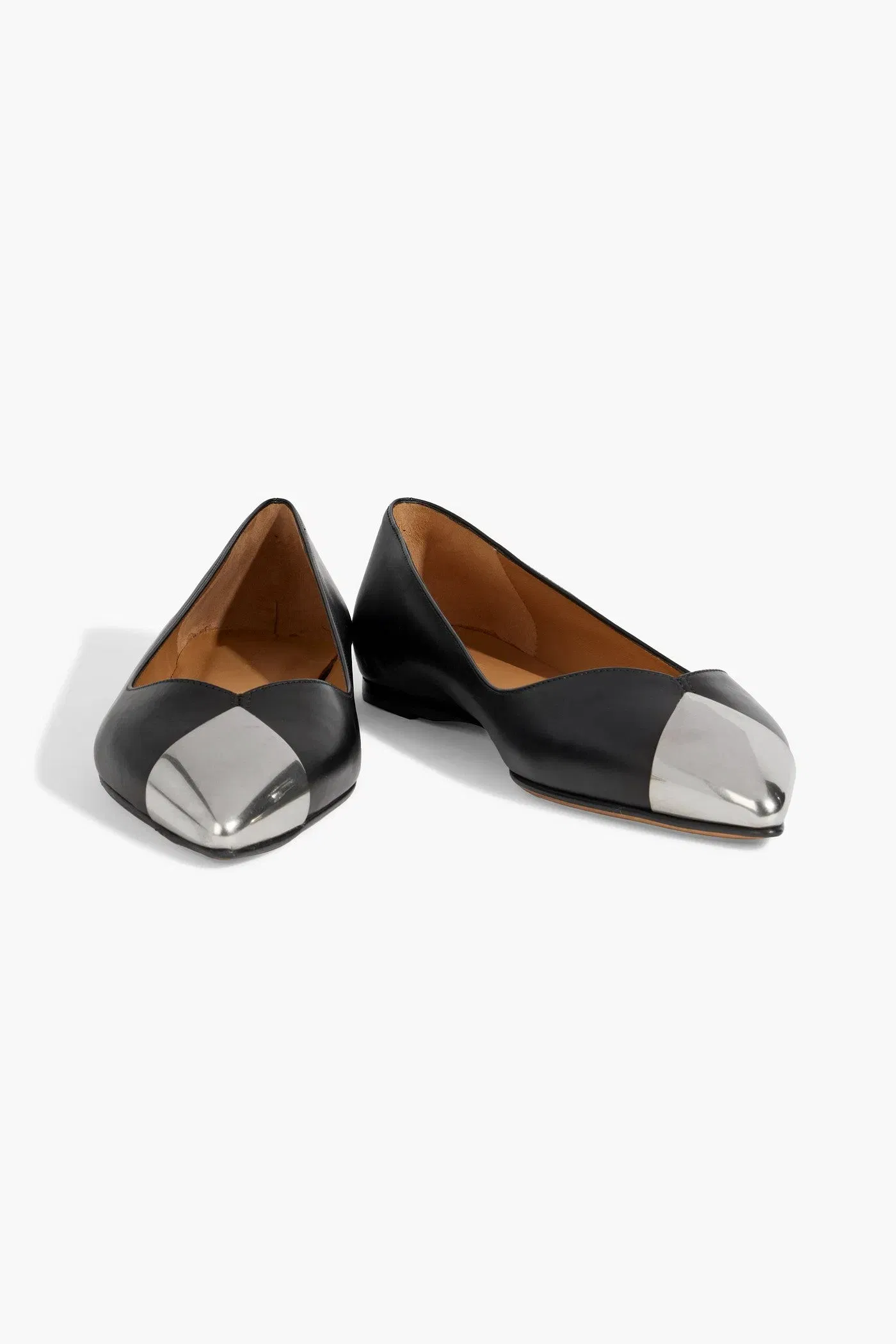 Isabel Marant Arsan Embellished Leather Point-Toe Flats Black Women's