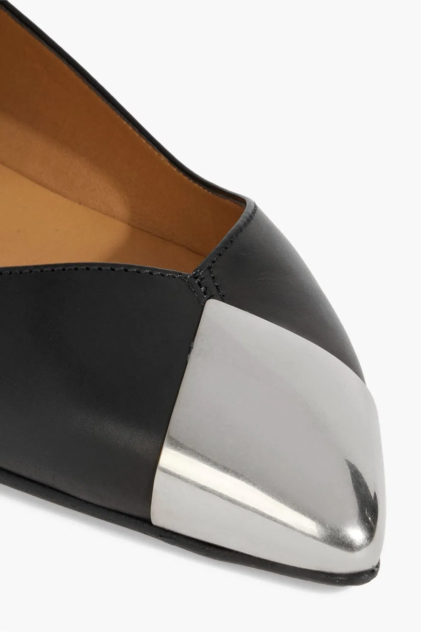 Isabel Marant Arsan Embellished Leather Point-Toe Flats Black Women's