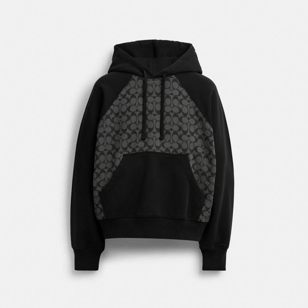 Coach Signature Hoodie Charcoal Signature