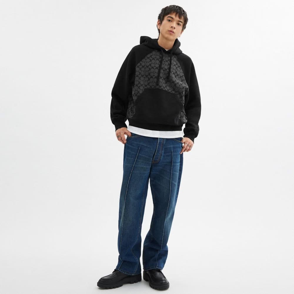 Coach Signature Hoodie Charcoal Signature