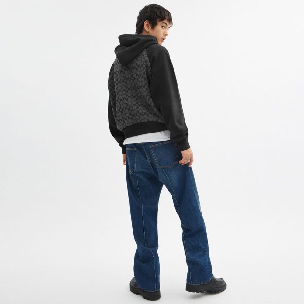 Coach Signature Hoodie Charcoal Signature