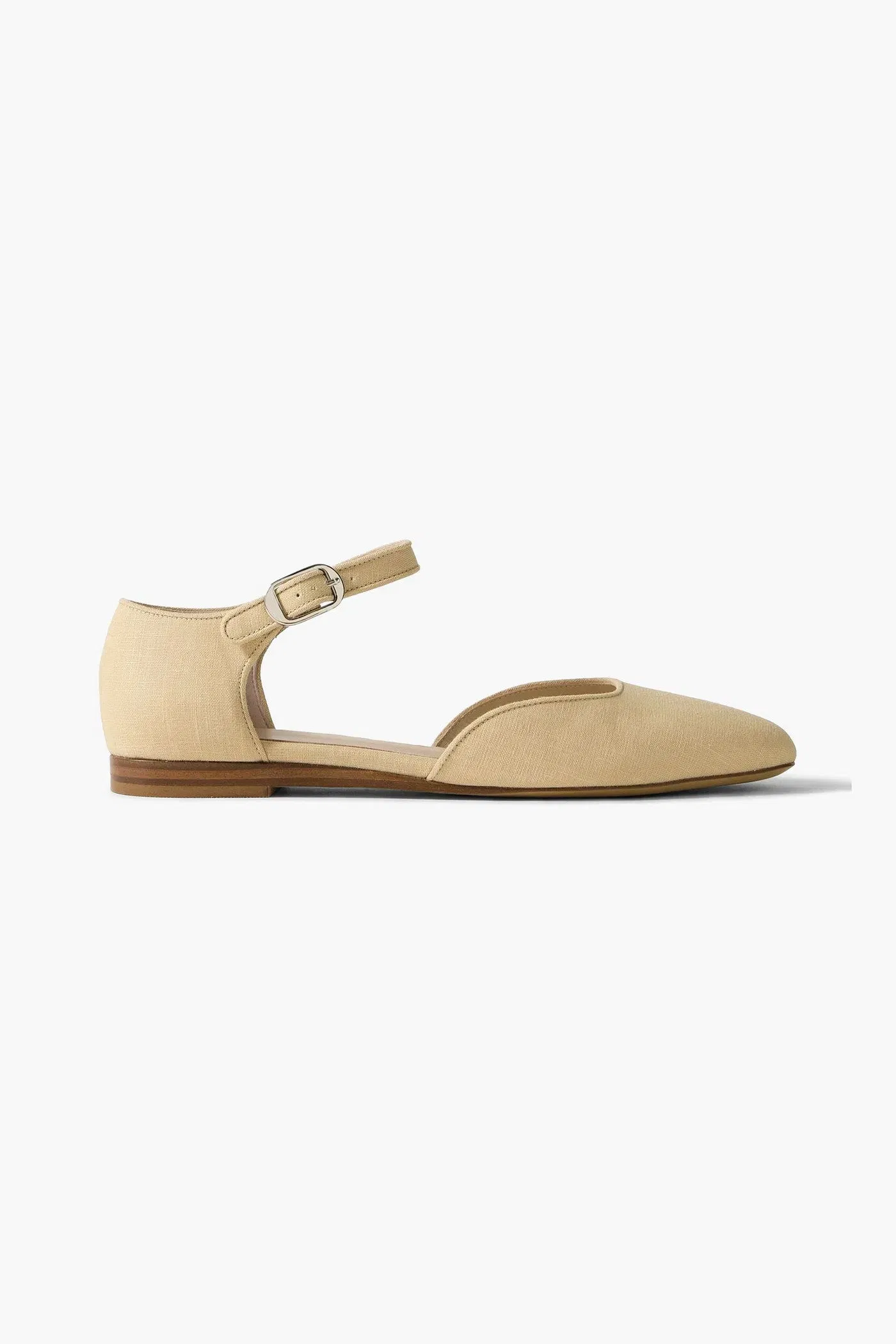 Le Monde Beryl Linen Mary Jane Ballet Flats Beige Women's