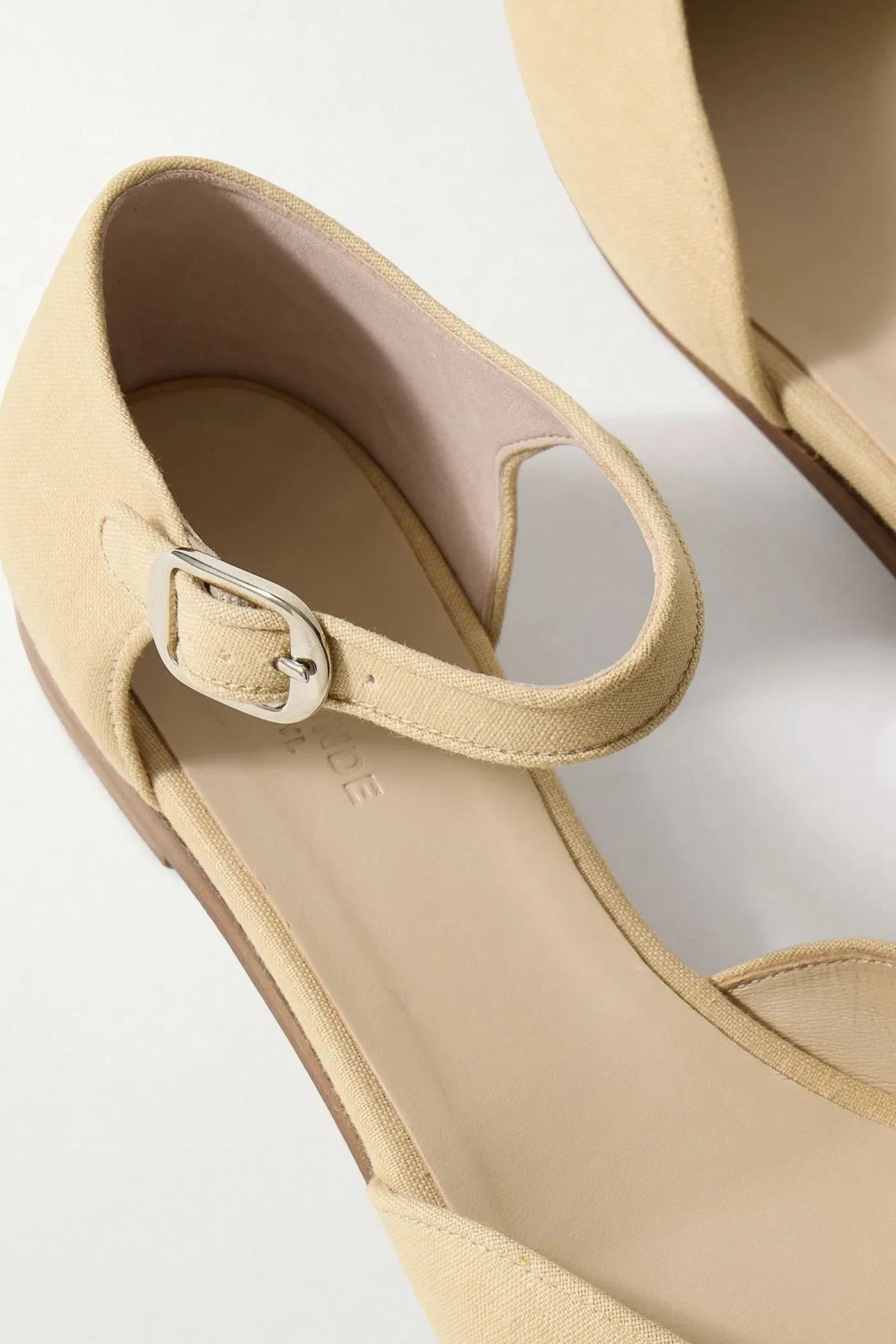 Le Monde Beryl Linen Mary Jane Ballet Flats Beige Women's