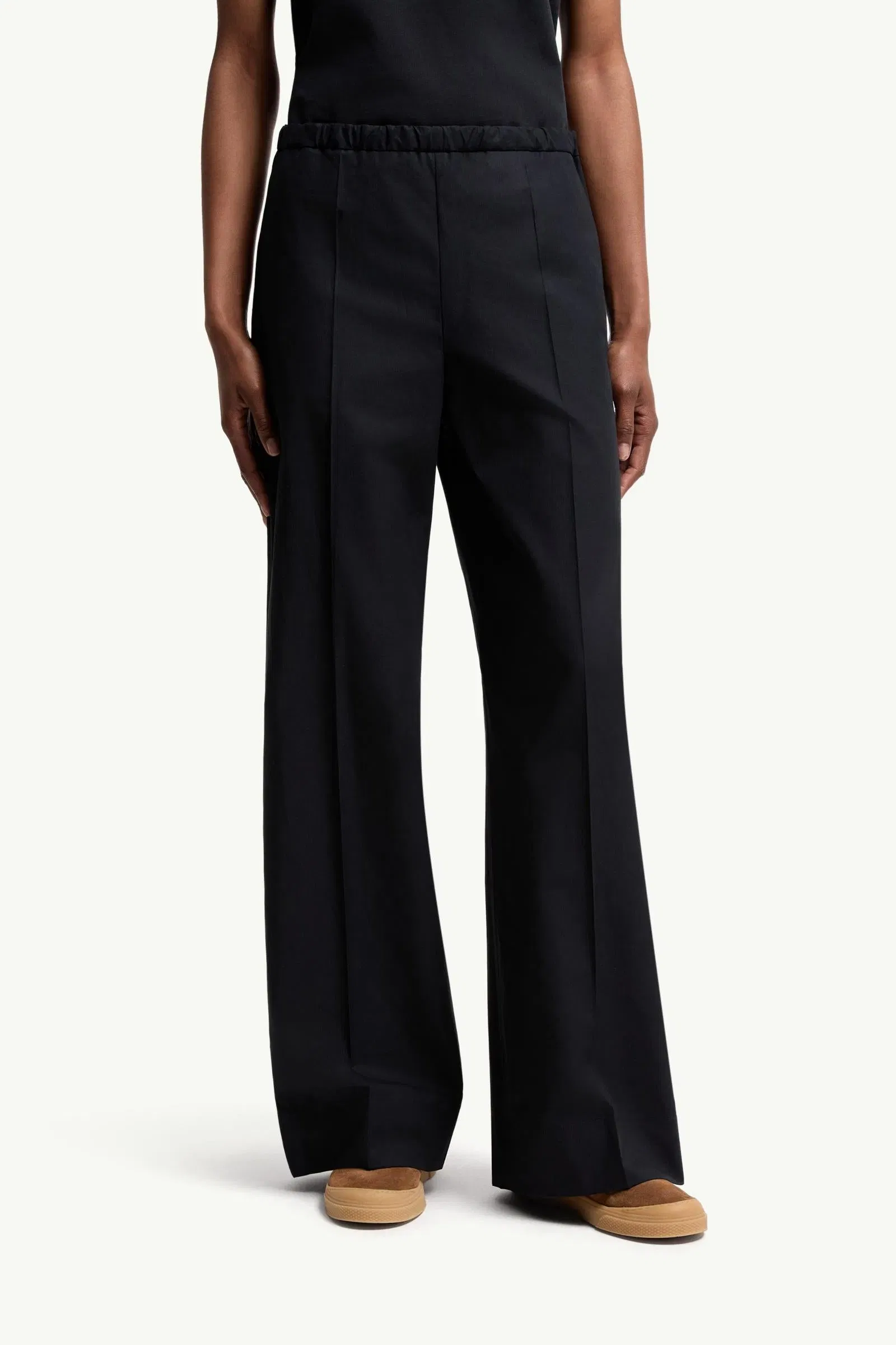 Moncler Cotton Poplin Pants Navy Blue Navy Blue