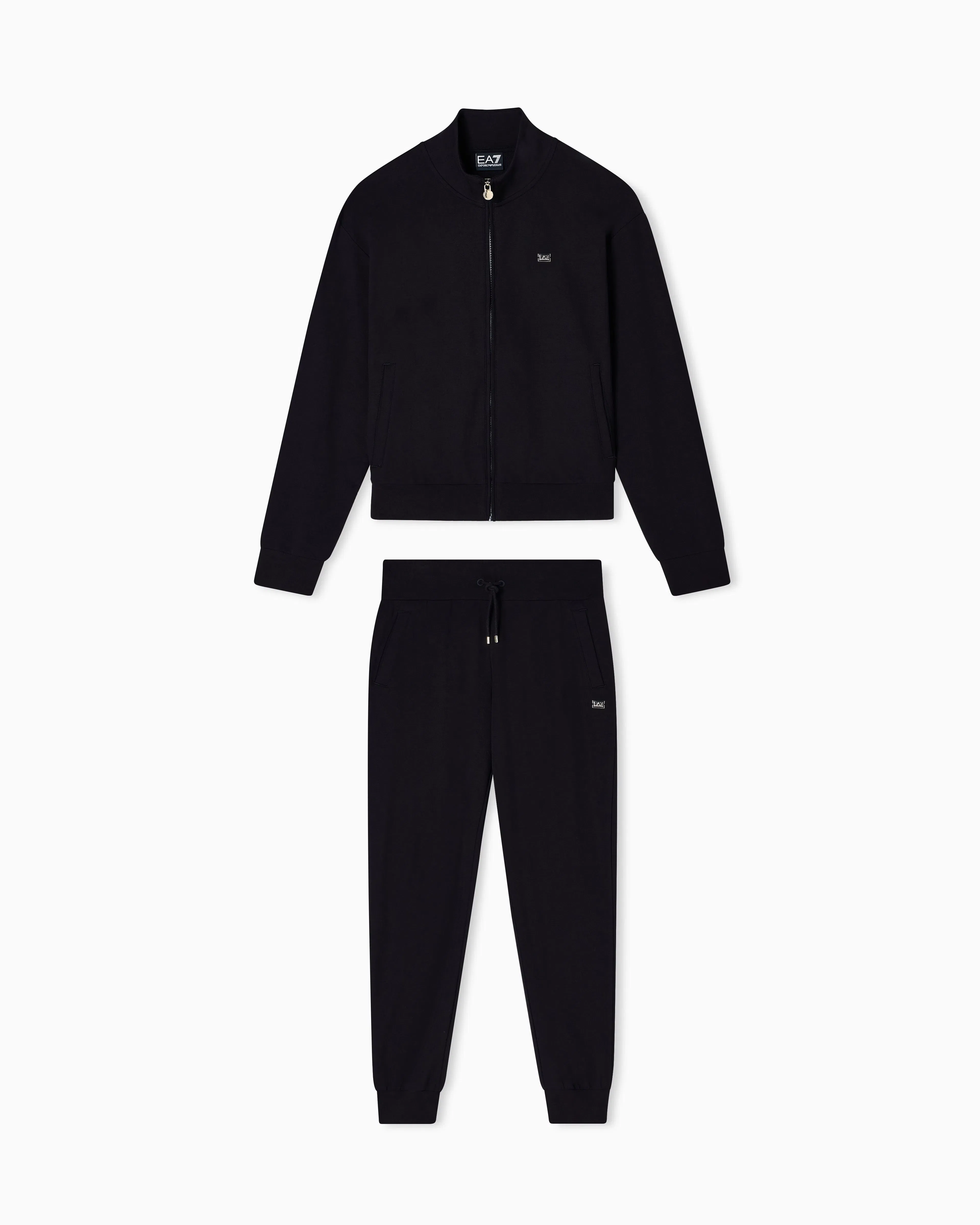 EA7 Cotton stretch suit with zip and metal logo Core Lady