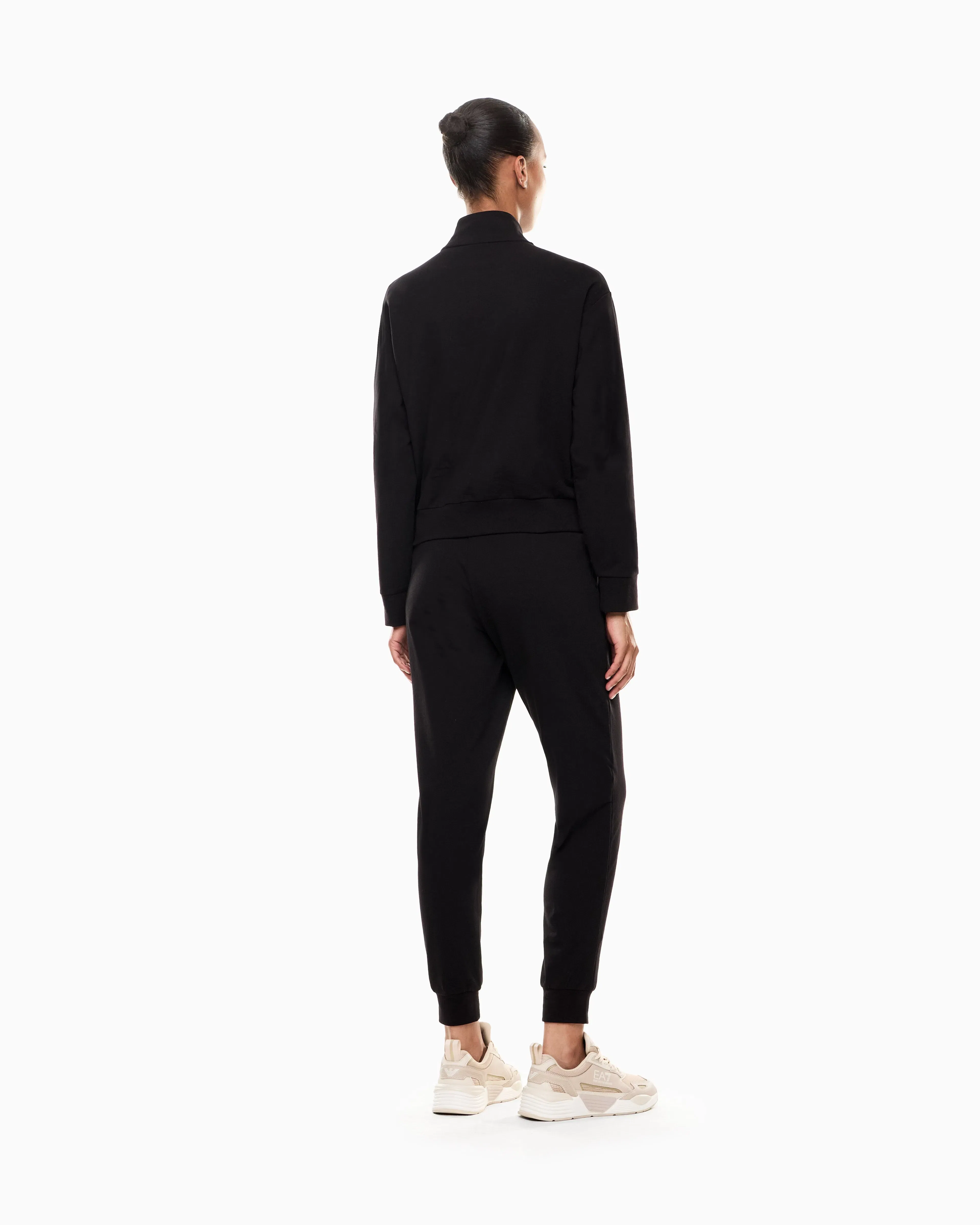 EA7 Cotton stretch suit with zip and metal logo Core Lady