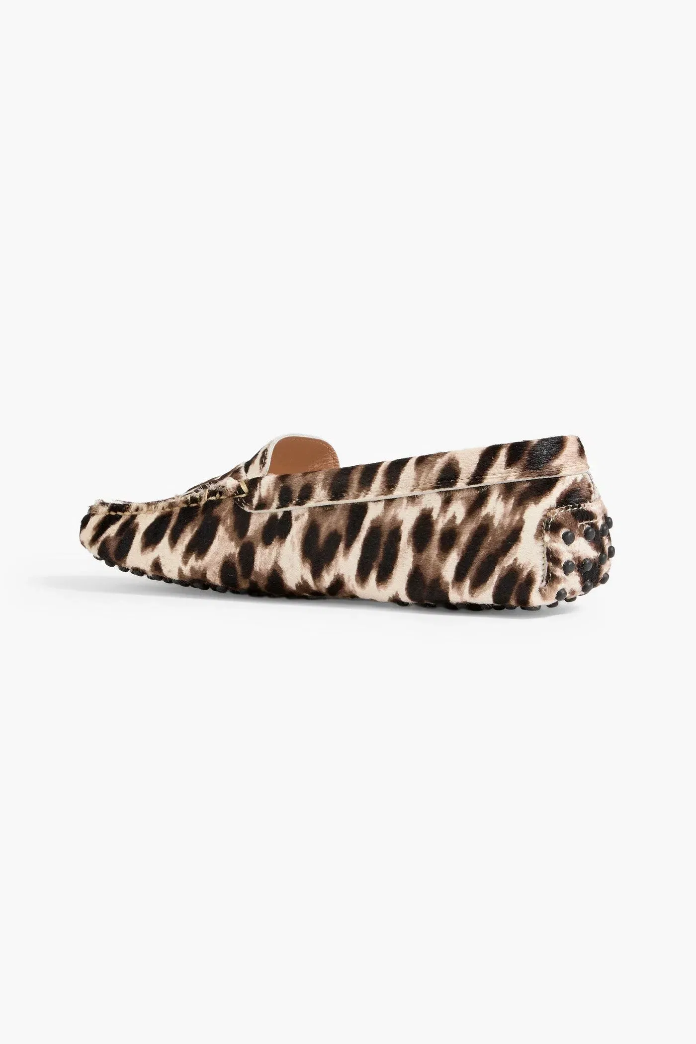 Tod's Gommino Leopard-Print Calf Hair Loafers Brown Women's