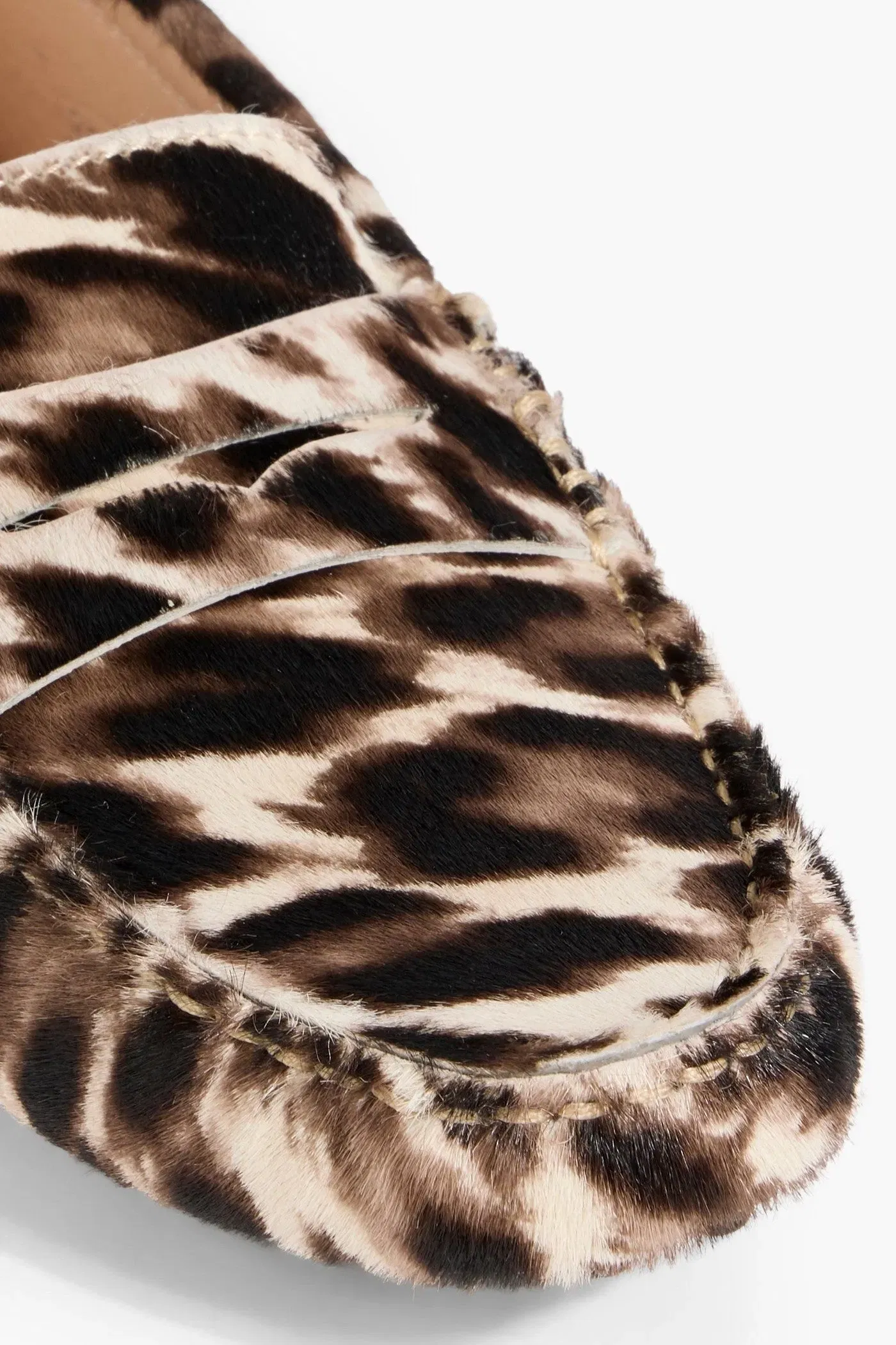 Tod's Gommino Leopard-Print Calf Hair Loafers Brown Women's