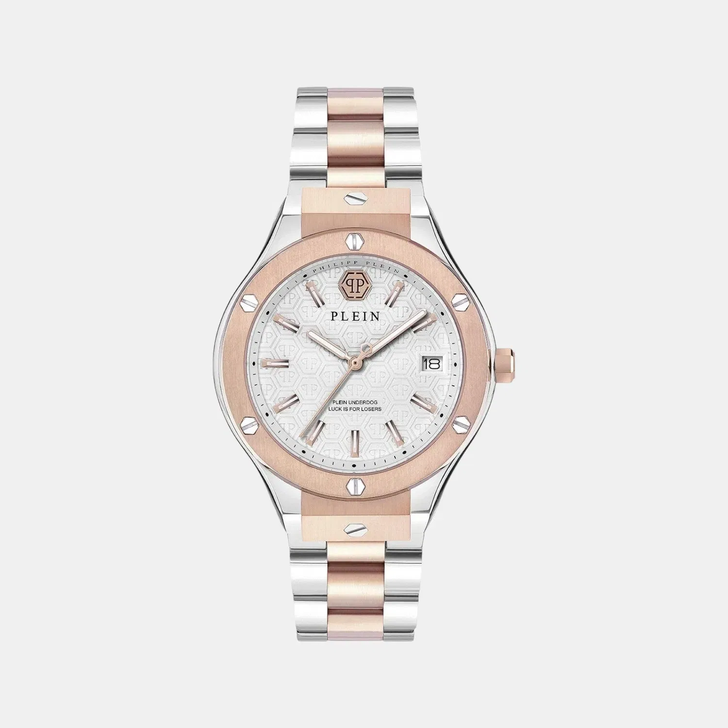 Philipp Plein Men Quartz White Dial Analog Stainless Steel Watch Pwufa0625